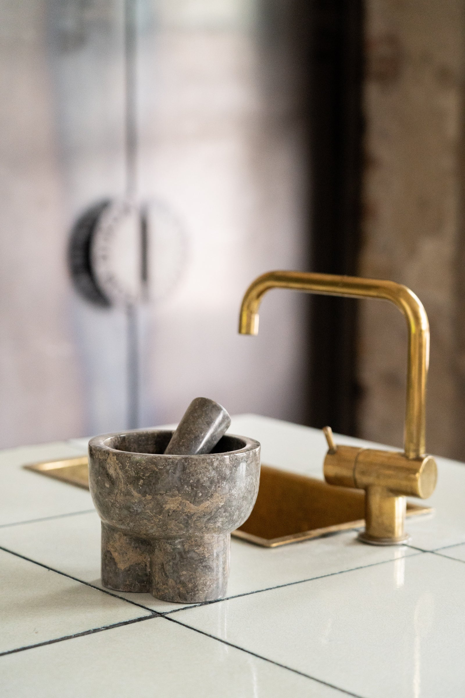 Grey Marble Pestle and Mortar