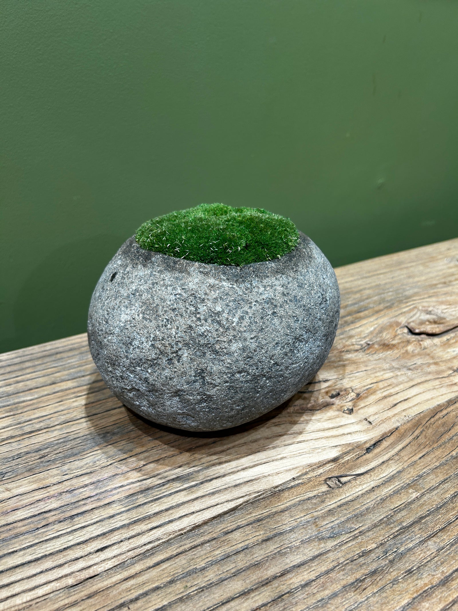 Indo Riverstone planted with Preserved Moss FR66