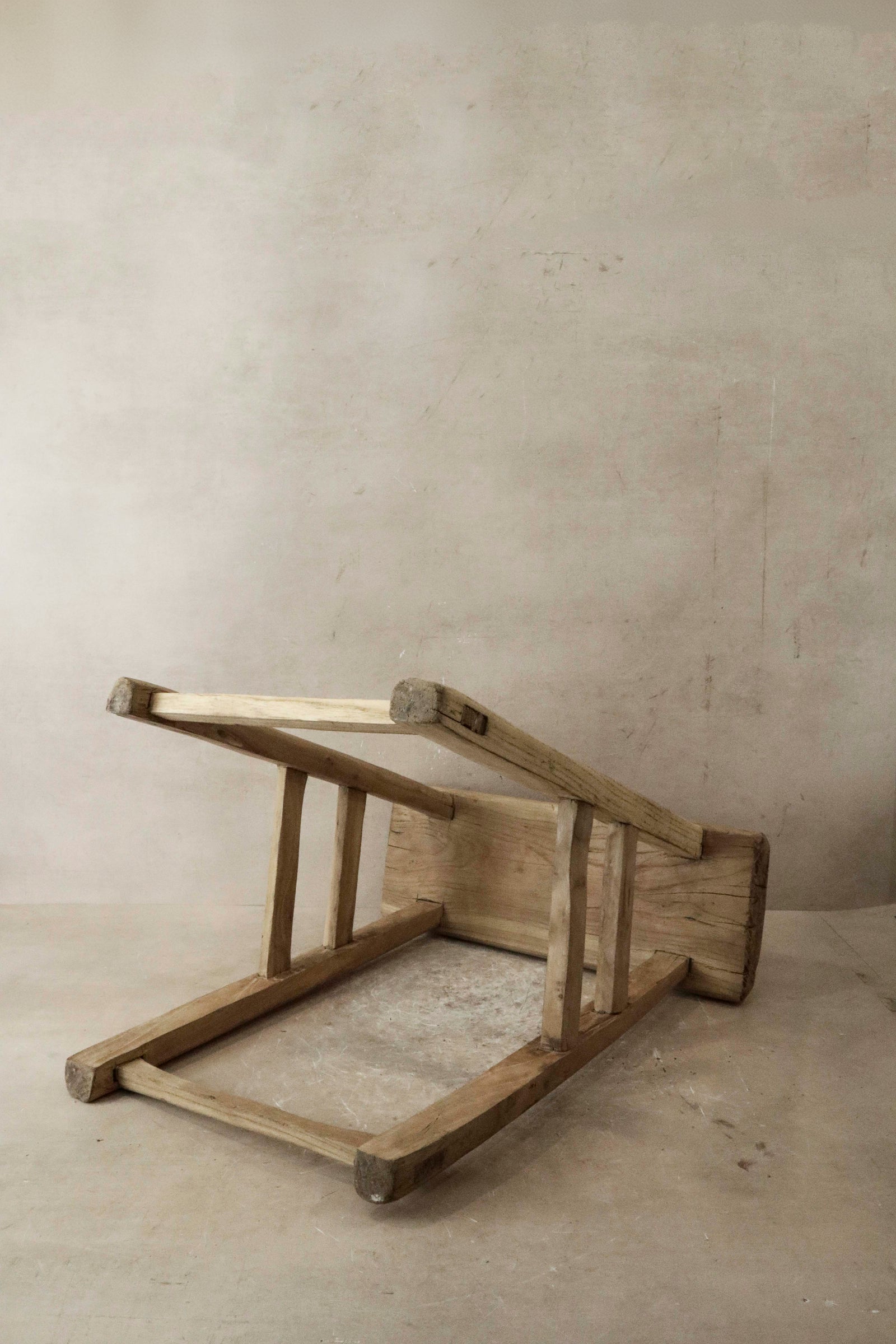 Vintage Rustic Elm Wood Stool - Medium - No 42