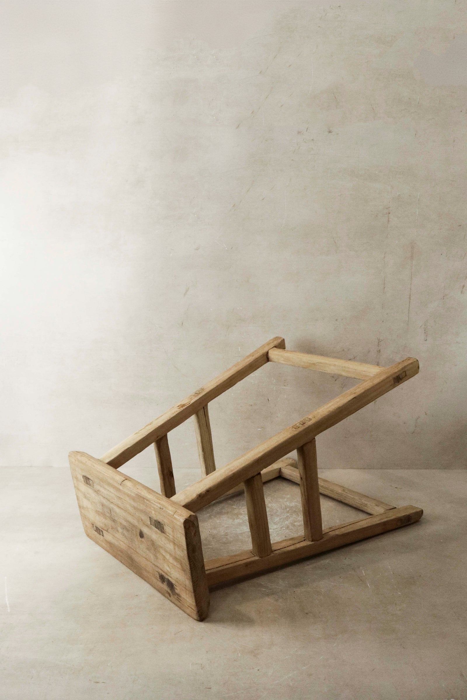 Vintage Rustic Elm Wood Stool - Medium - No 19