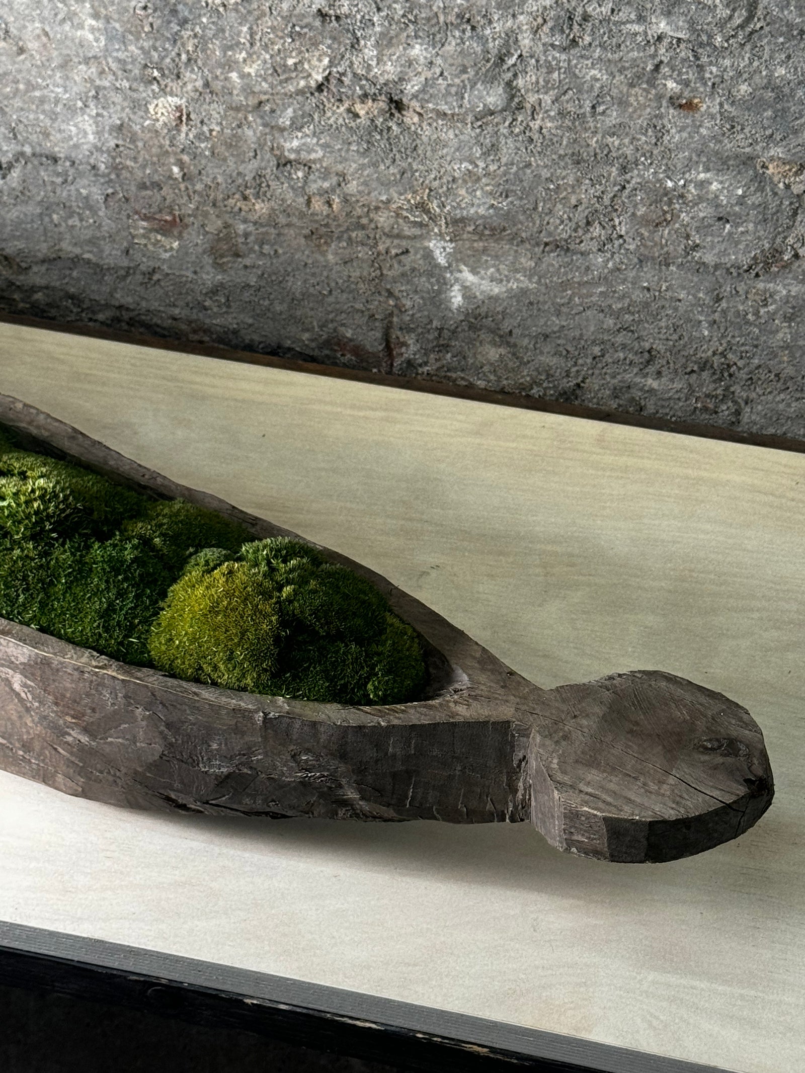 Mokoro Canoe with Preserved Moss Table Display FR38