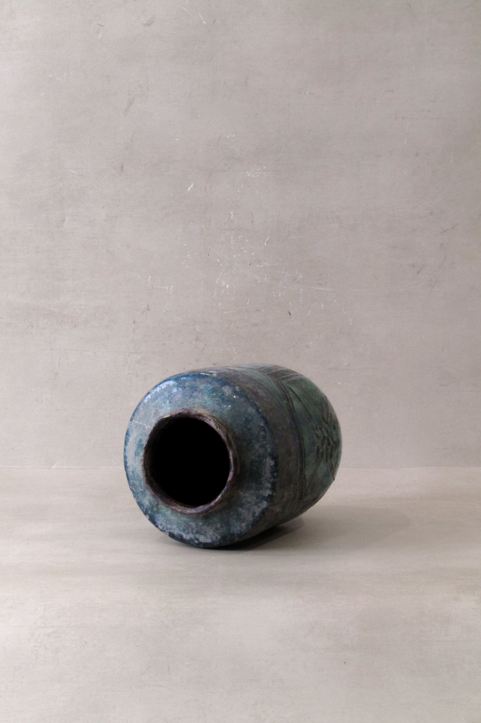 Vintage Emerald Green Pot - No 4