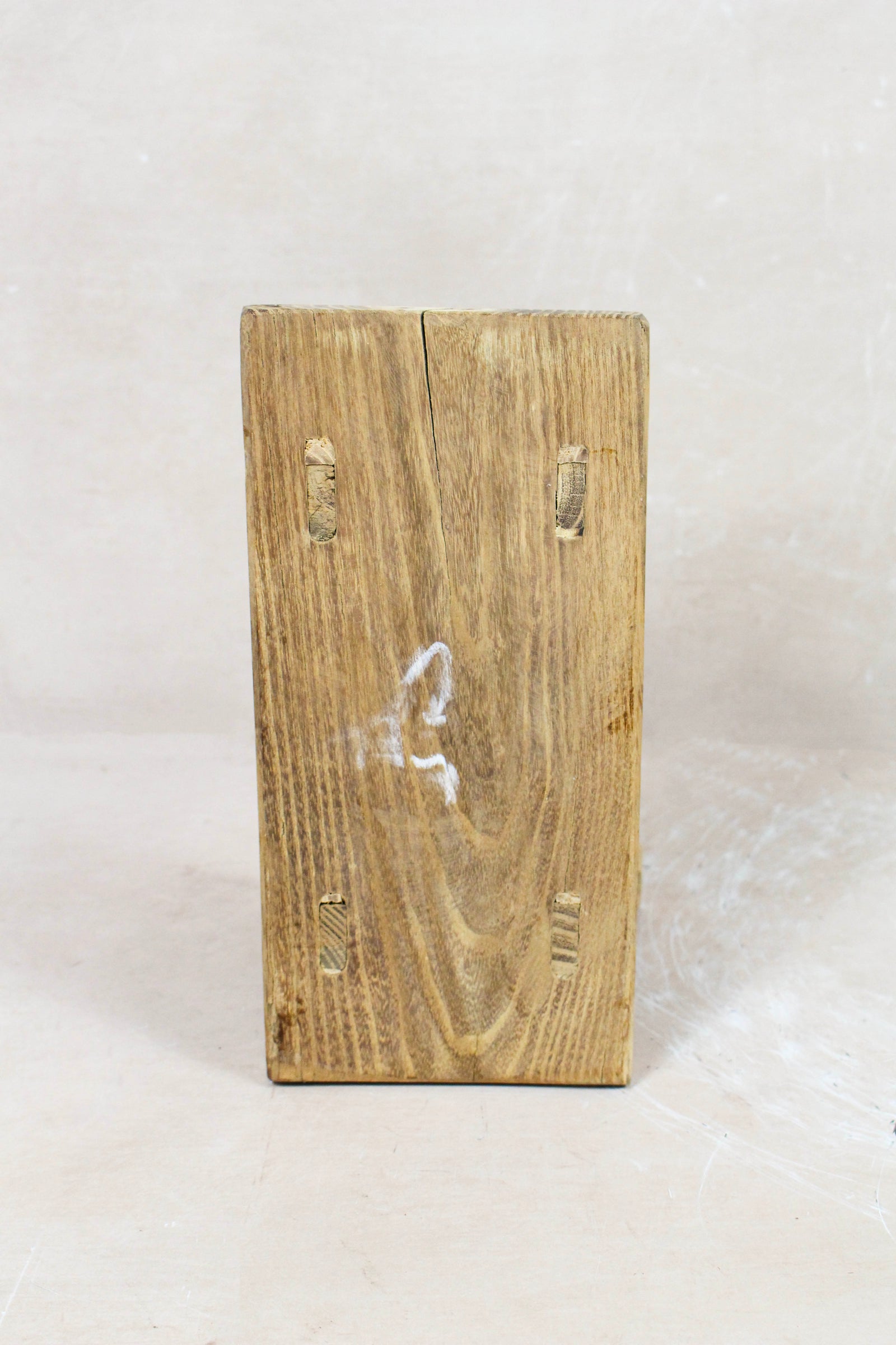 Small vintage rustic reclaimed elm wood stool 66 – Botanical Boys