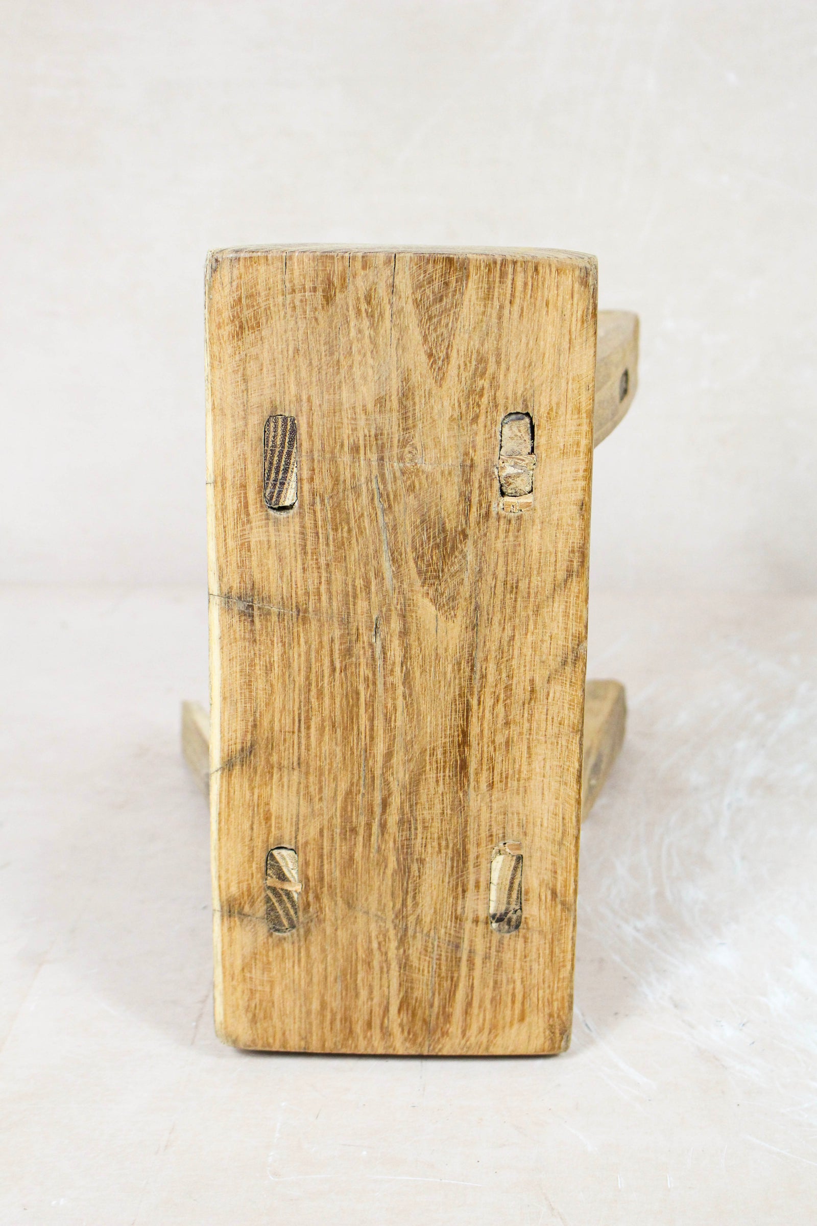 Small vintage rustic reclaimed elm wood stool 84 – Botanical Boys
