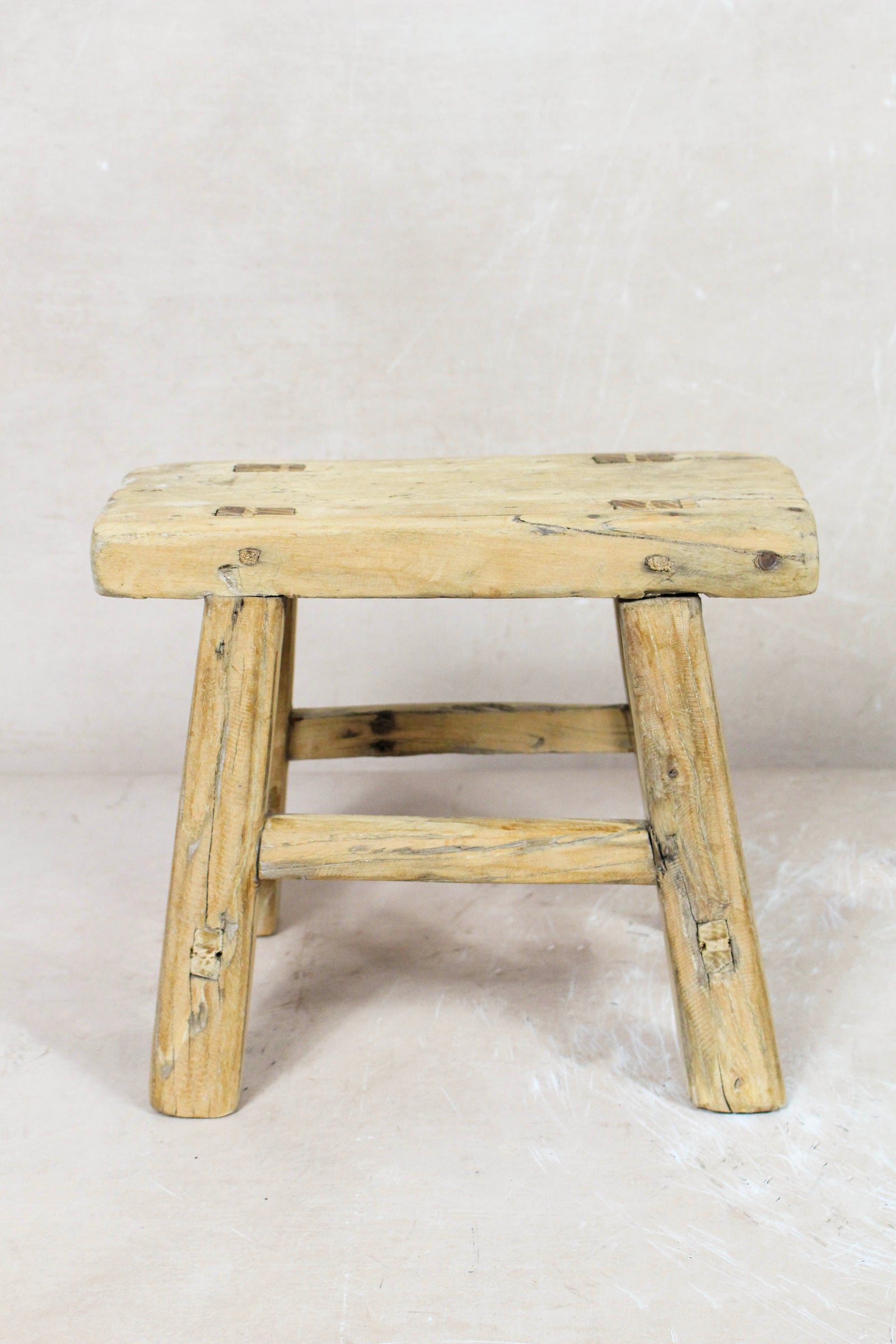 Vintage Rustic Stool Small - Elm wood -