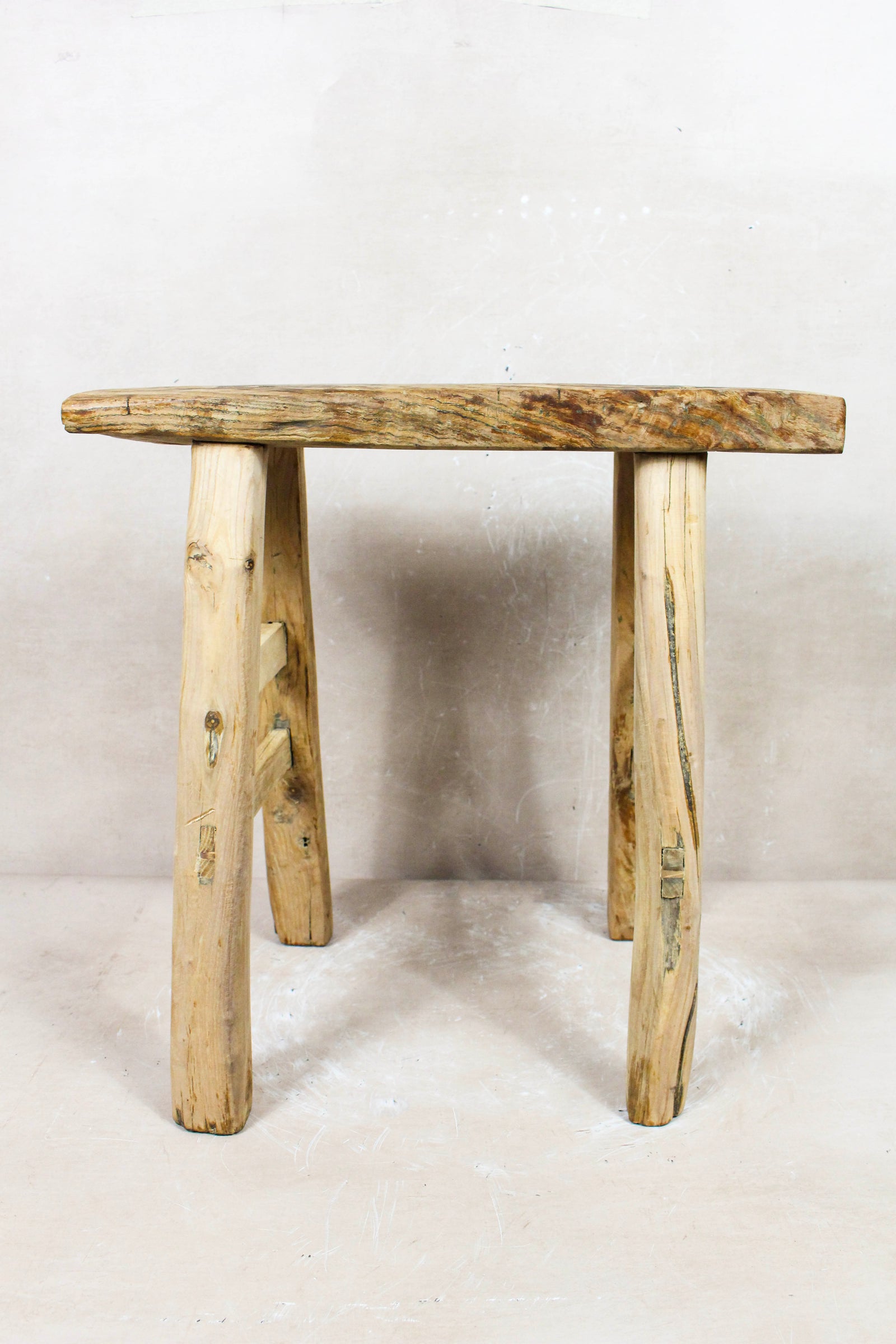 Vintage Rustic Stool - Elm wood - 104