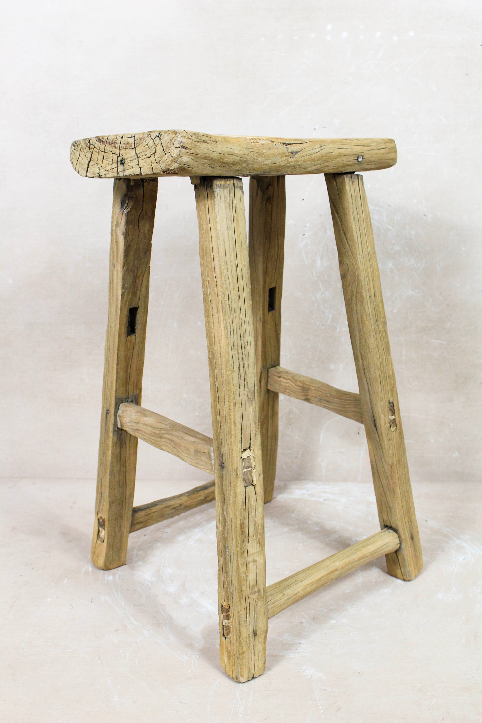 Vintage Rustic Stool - Elm wood - 103