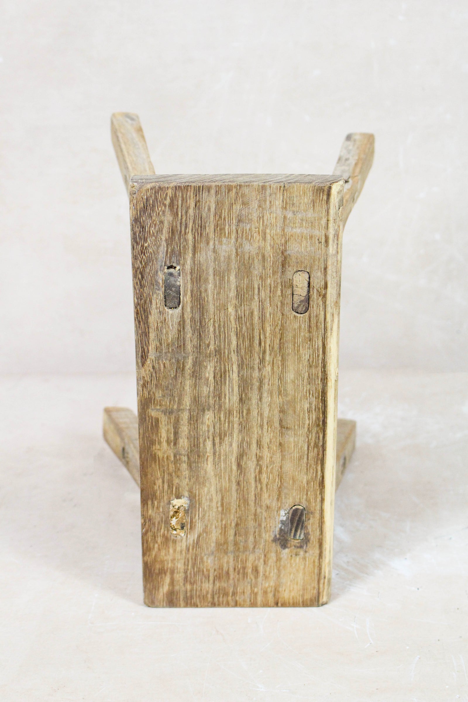 Small vintage rustic reclaimed elm wood stool 119 – Botanical Boys