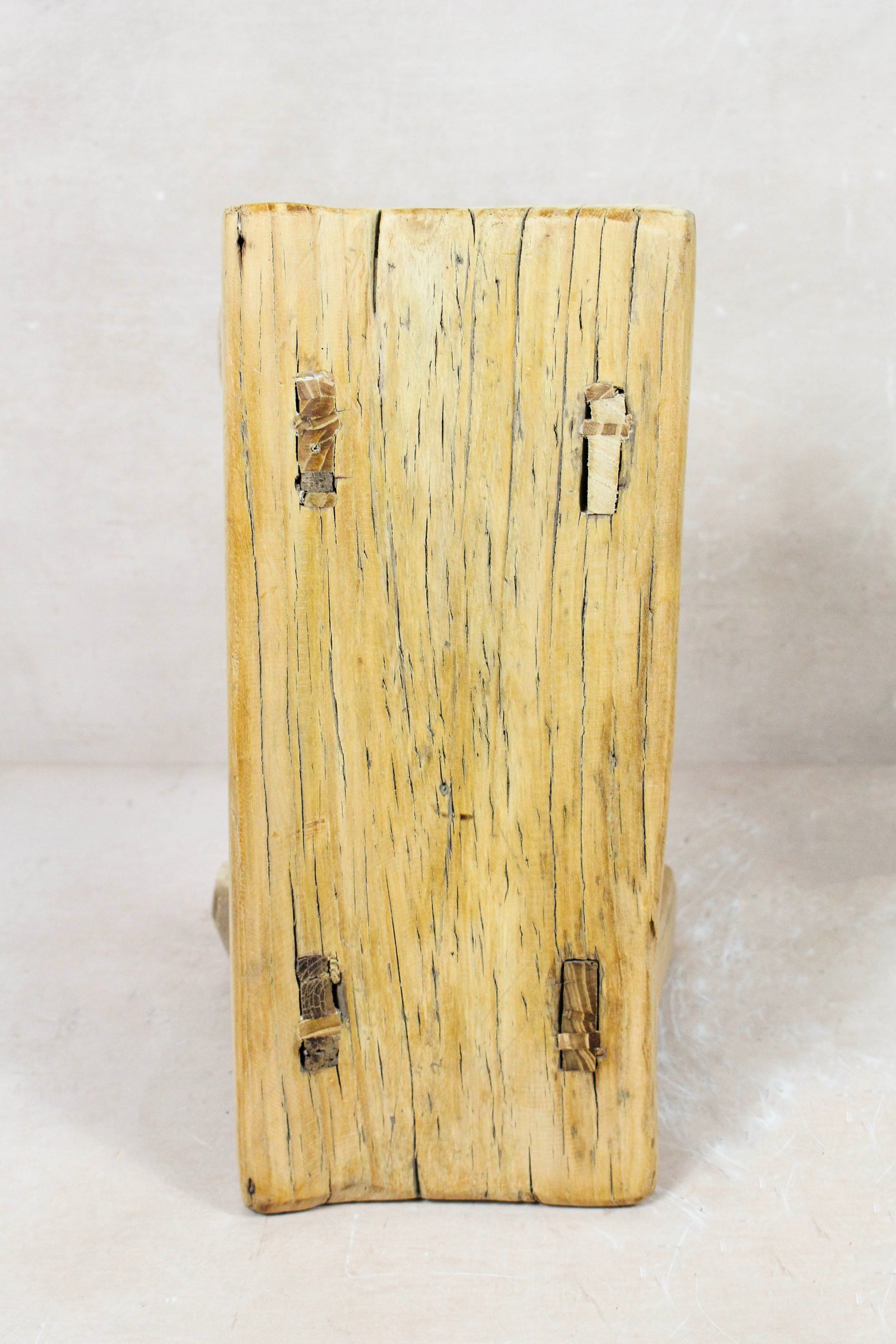 Small vintage rustic reclaimed elm wood stool 120 – Botanical Boys