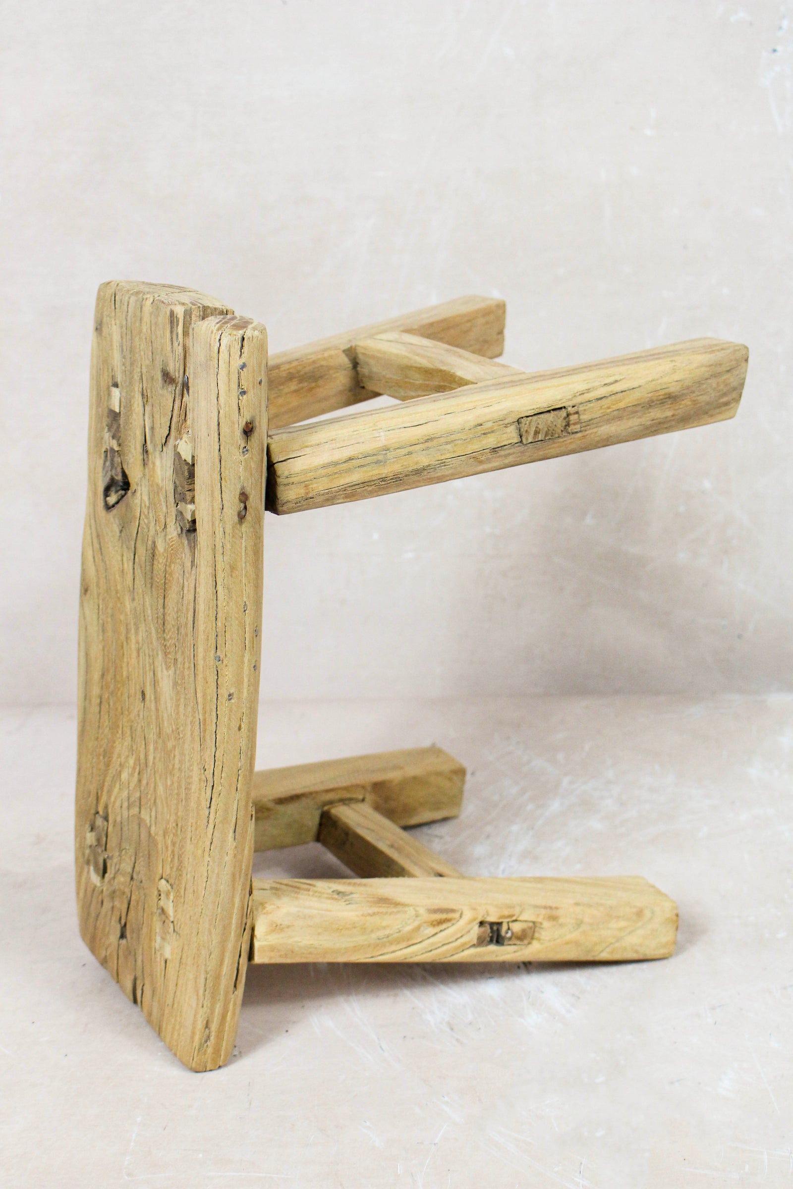 Vintage Rustic Stool - Elm wood - Small - 123