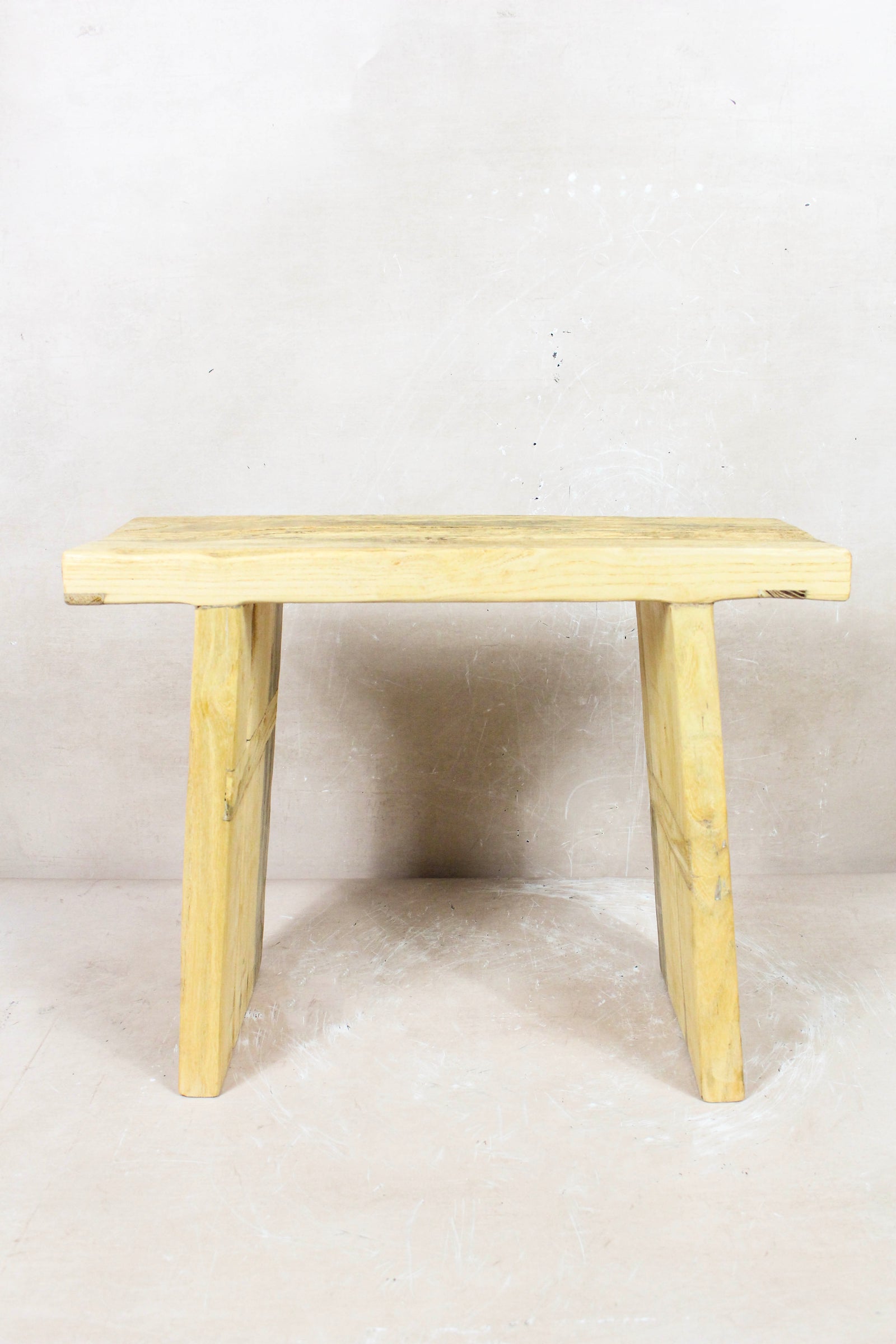 Vintage Rustic Square Elm Wood Stool - 132