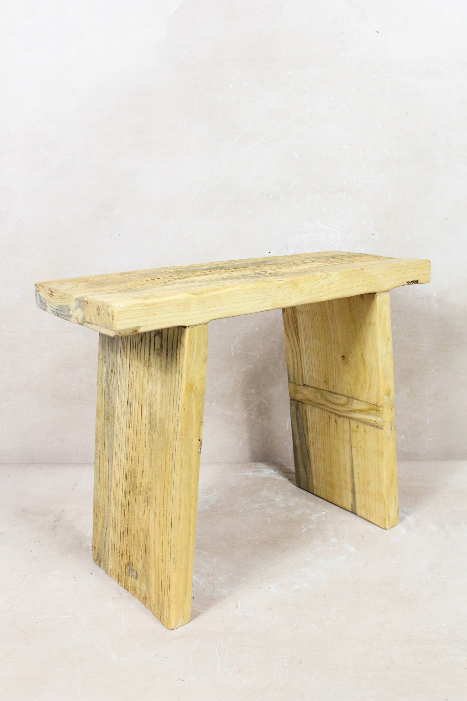 Vintage Rustic Square Elm Wood Stool - 132