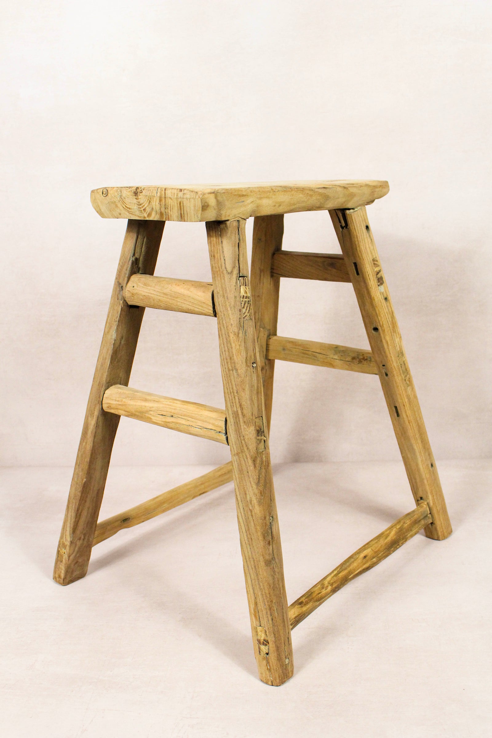 Vintage Rustic Stool - Elm wood - 136