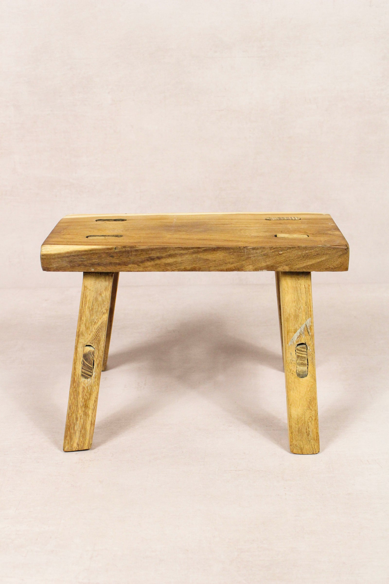 Small vintage rustic reclaimed elm wood stool 144 – Botanical Boys