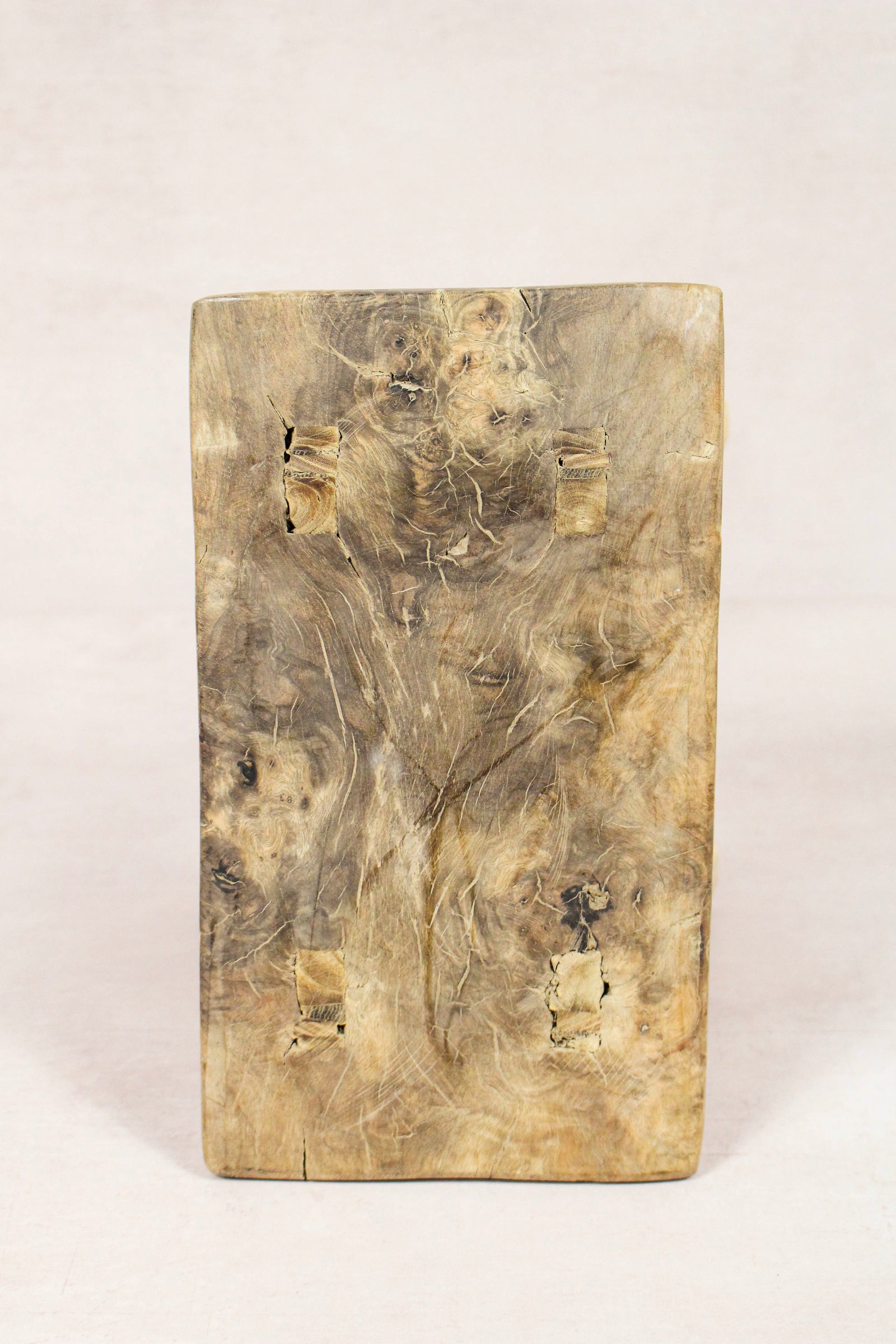 Small vintage rustic reclaimed elm wood stool 145 – Botanical Boys