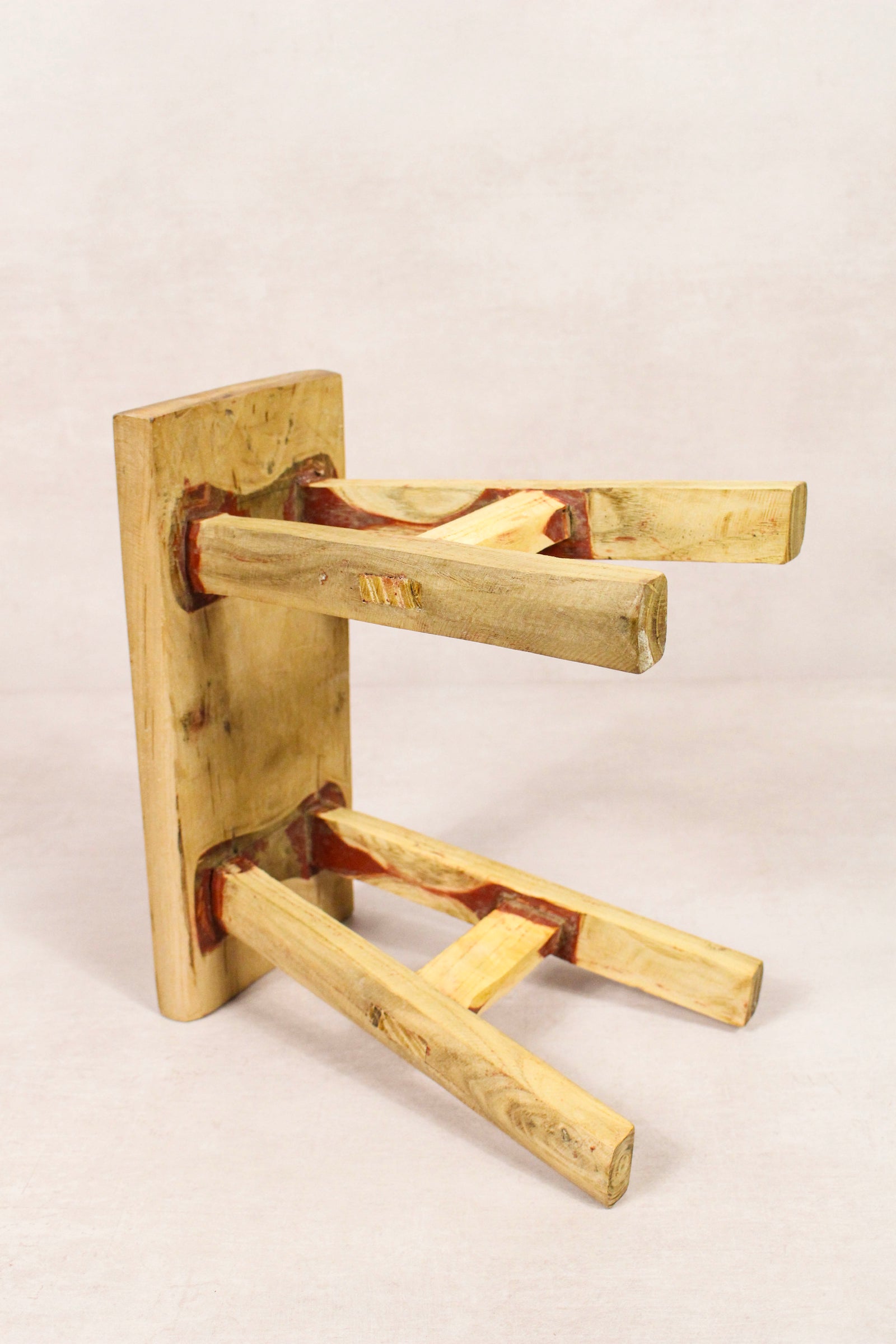 Small vintage rustic reclaimed elm wood stool 156 – Botanical Boys