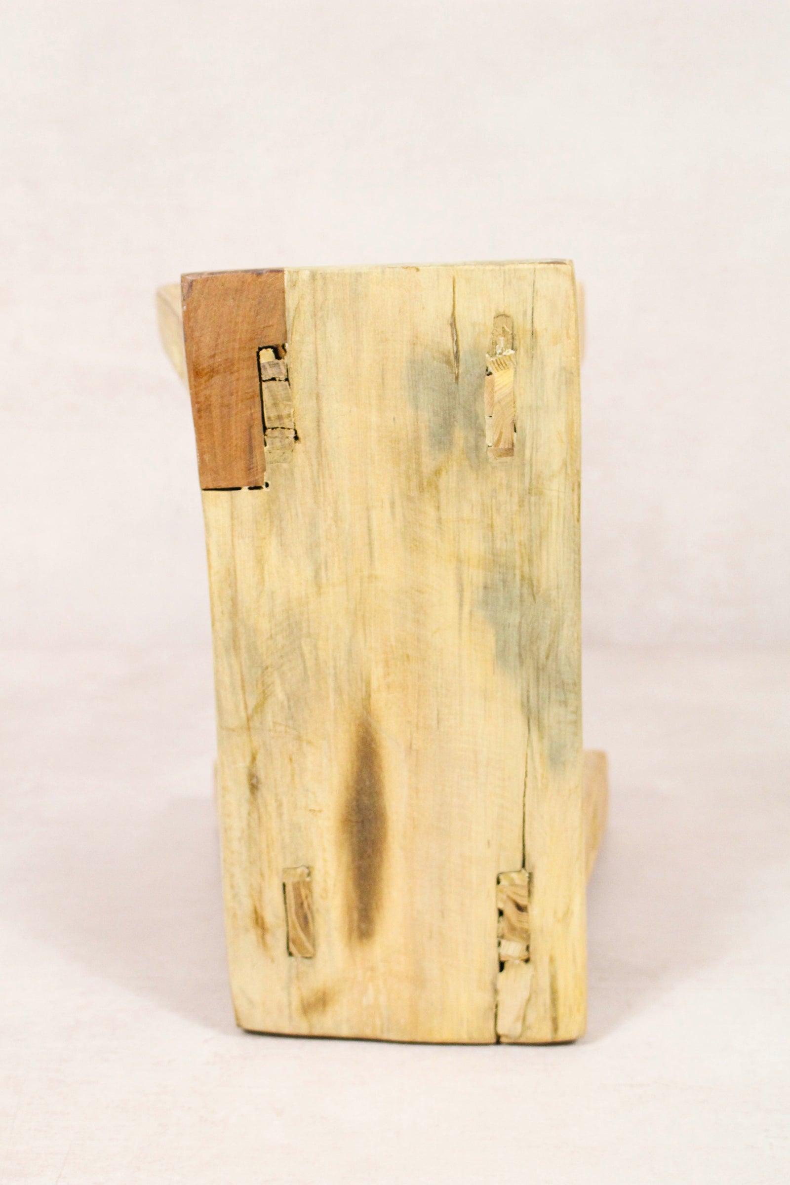 Small vintage rustic reclaimed elm wood stool 160 – Botanical Boys