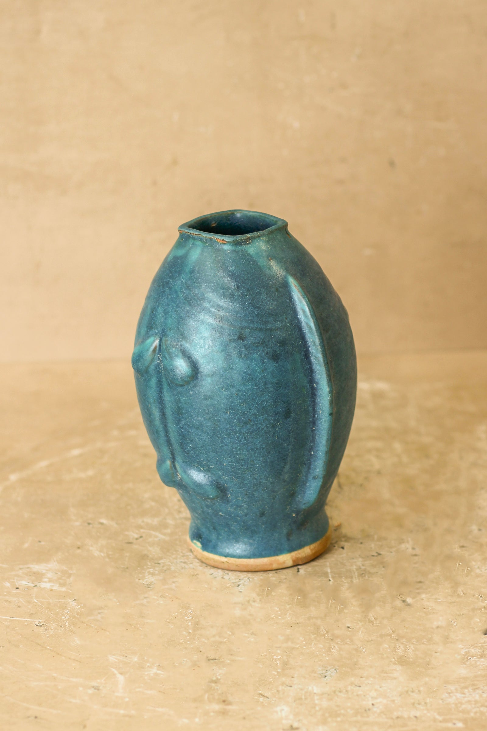 Vintage Blue Twin Fish Vase - No 4