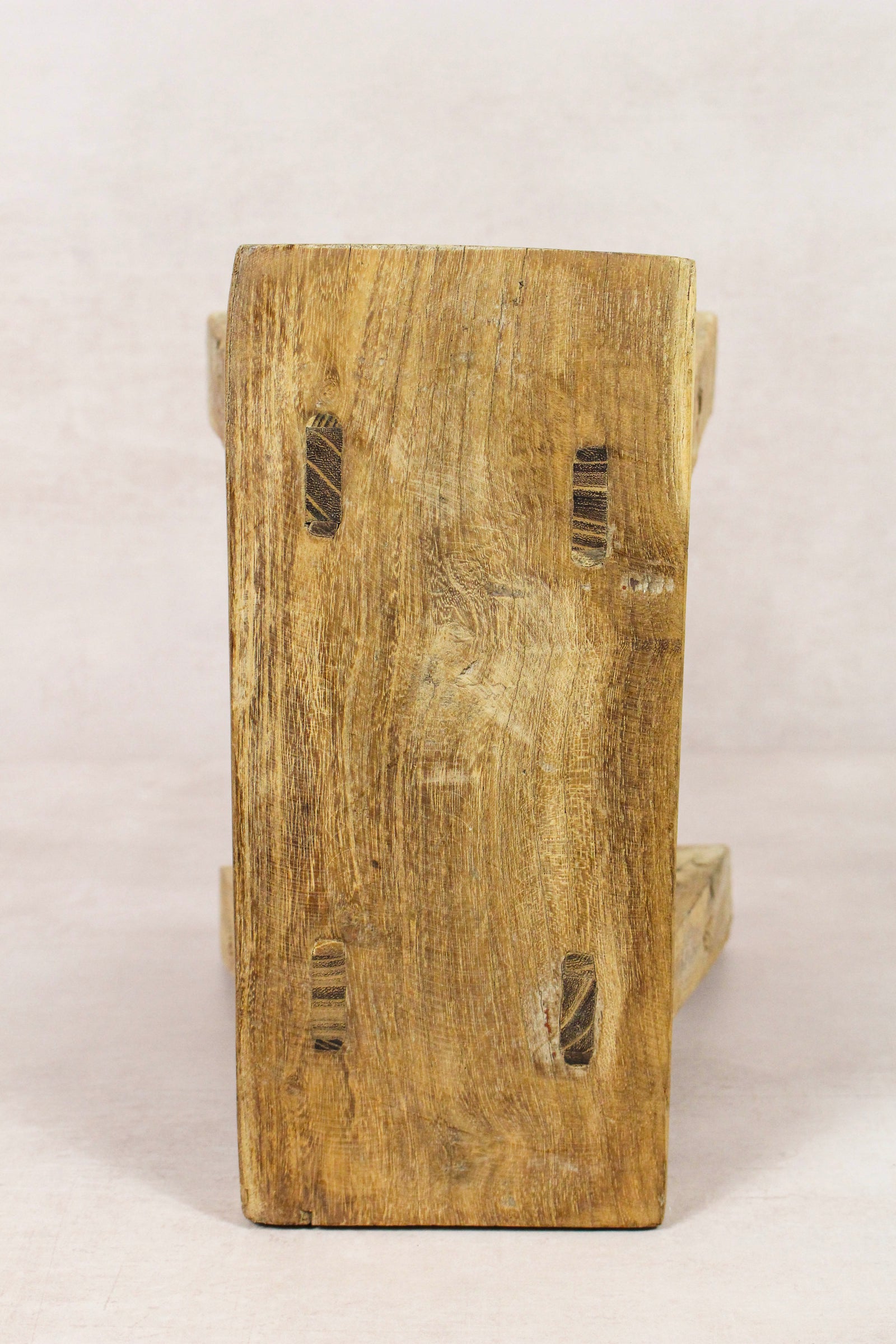 Small vintage rustic reclaimed elm wood stool 162 – Botanical Boys