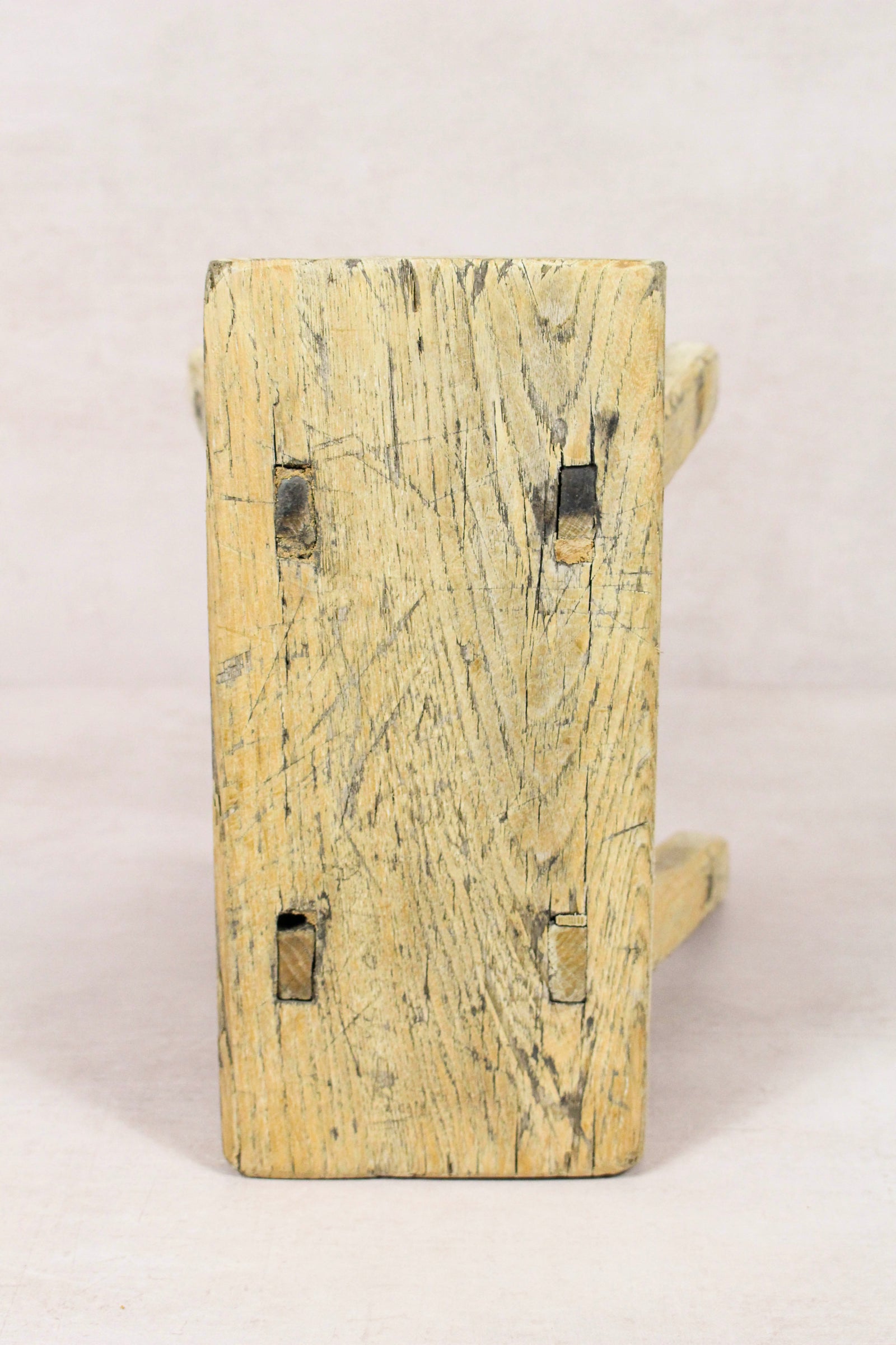 Small vintage rustic reclaimed elm wood stool 164 – Botanical Boys