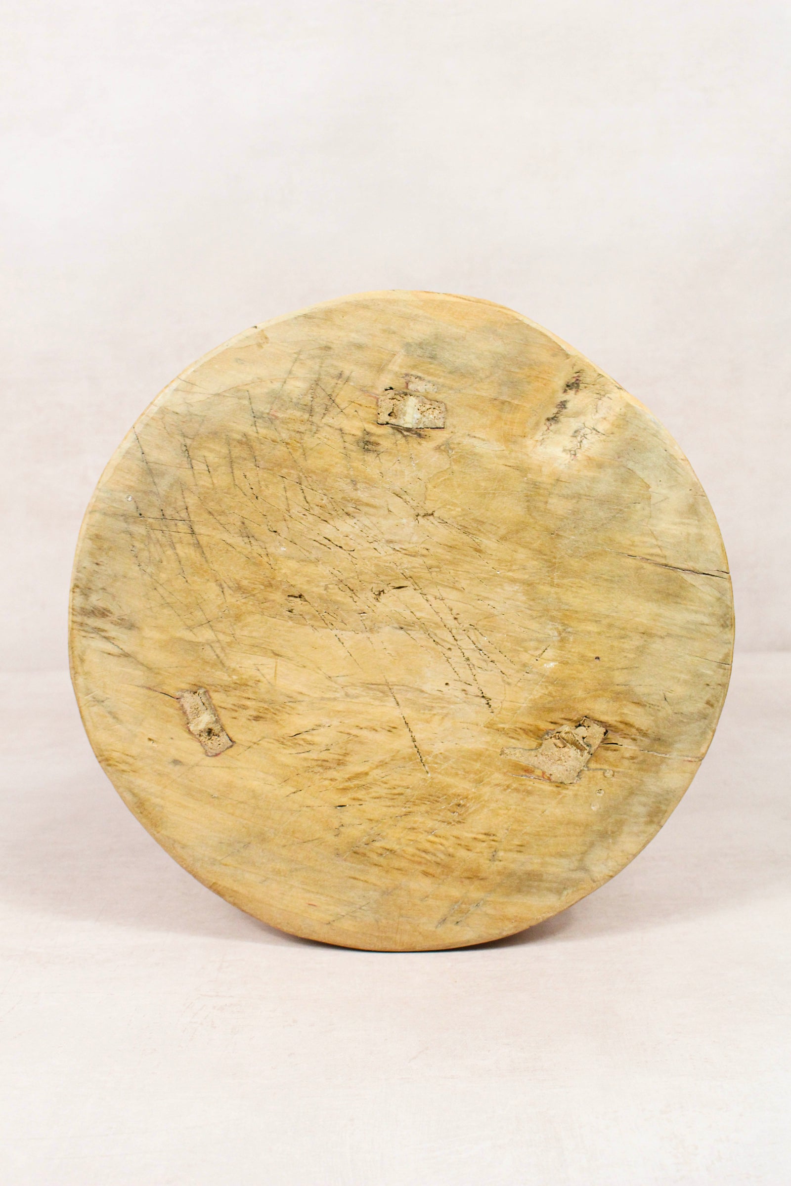 Vintage Rustic Round Stool - Elm wood - 174