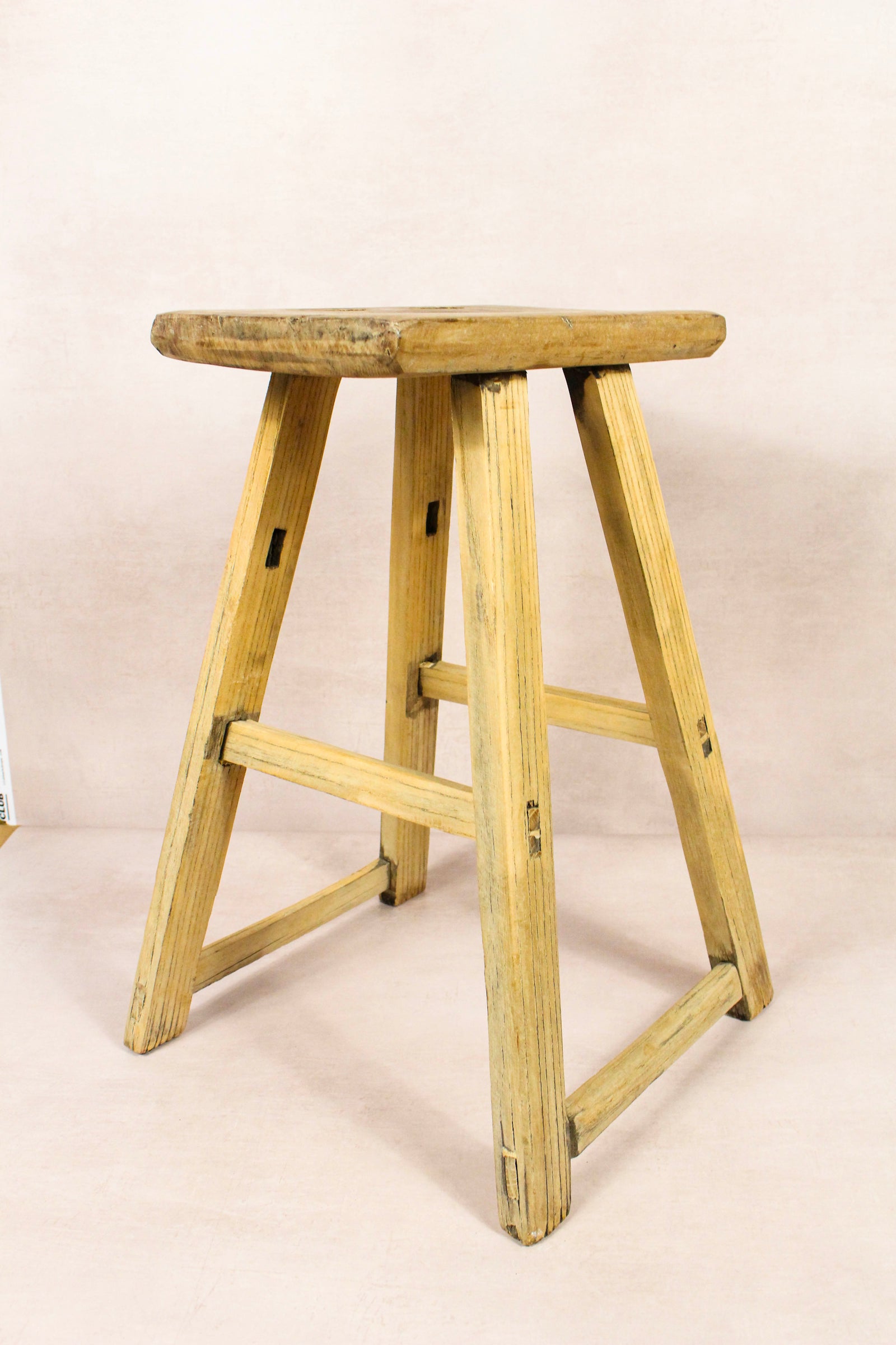 Vintage Rustic Stool - Elm wood - 202