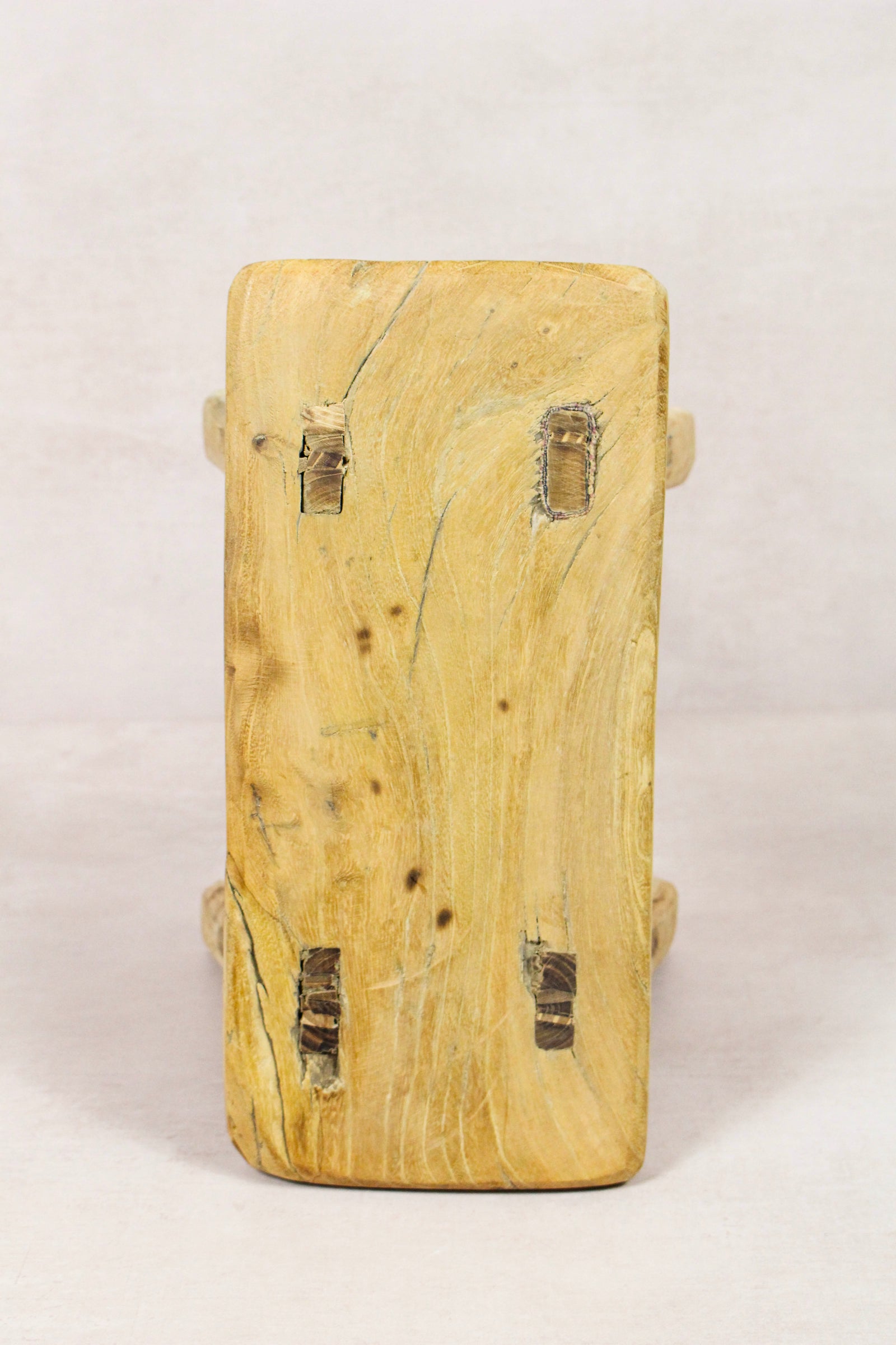 Small vintage rustic reclaimed elm wood stool 214 – Botanical Boys