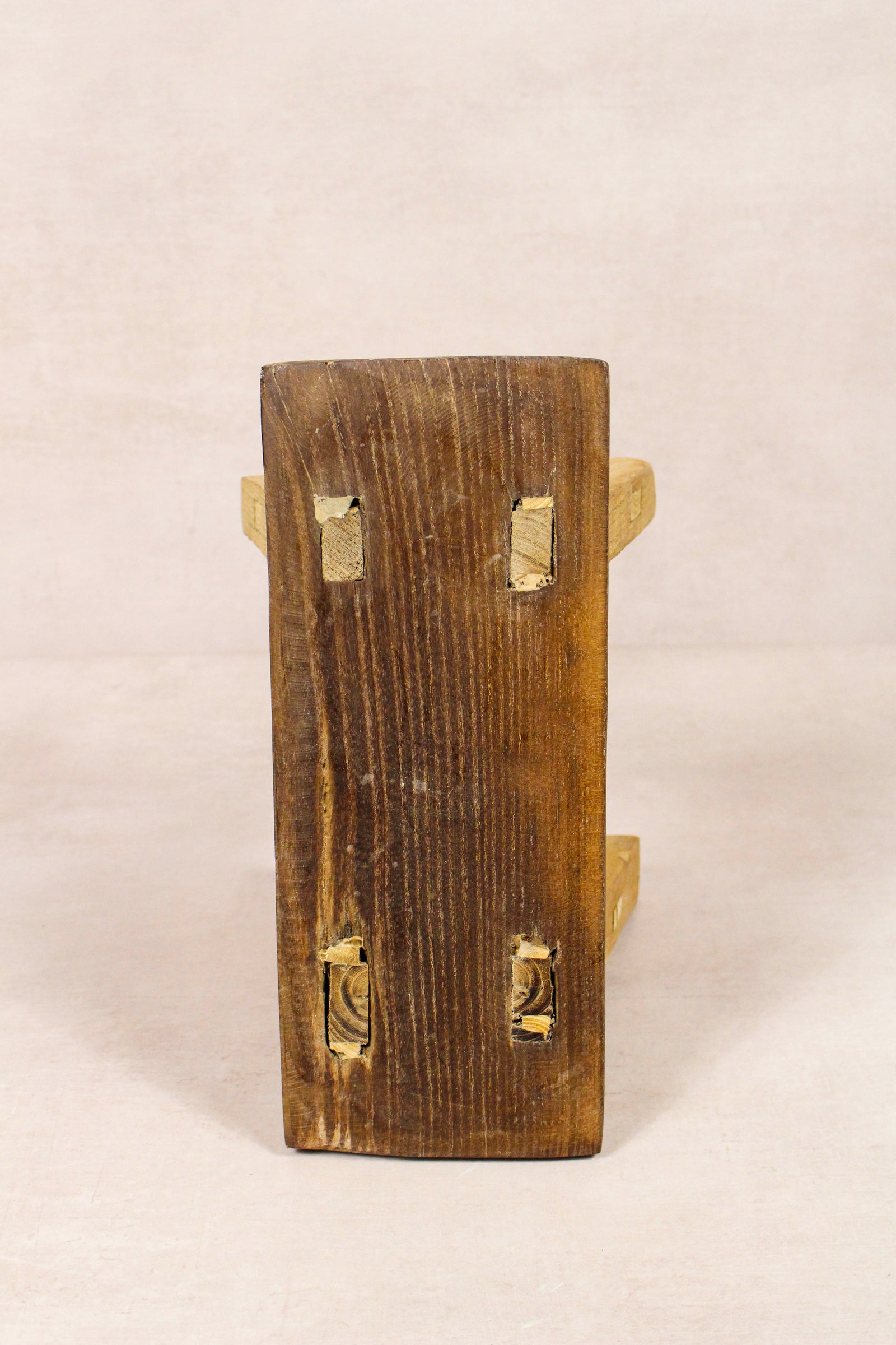 Small vintage rustic reclaimed elm wood stool 216 – Botanical Boys