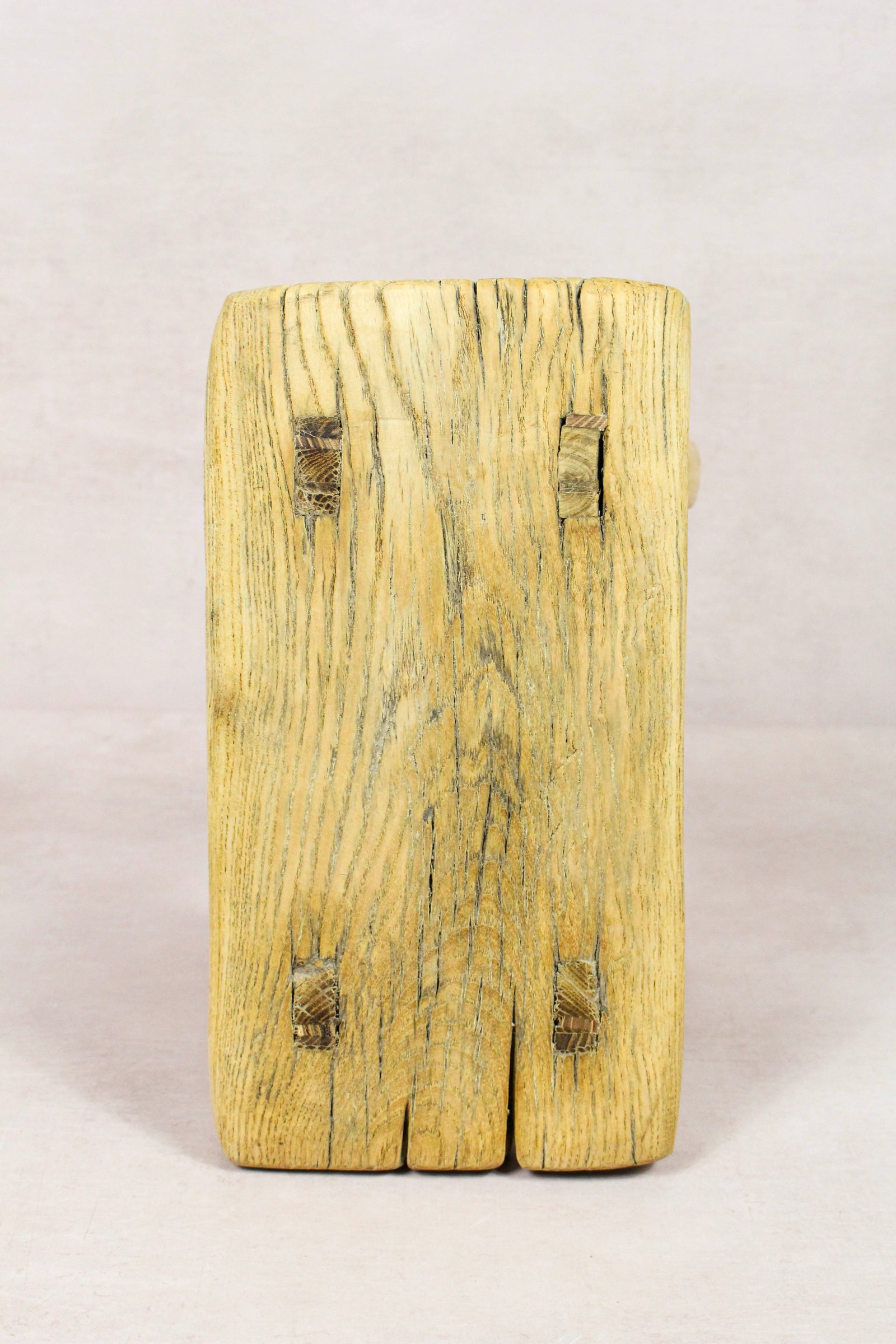 Small vintage rustic reclaimed elm wood stool 217 – Botanical Boys