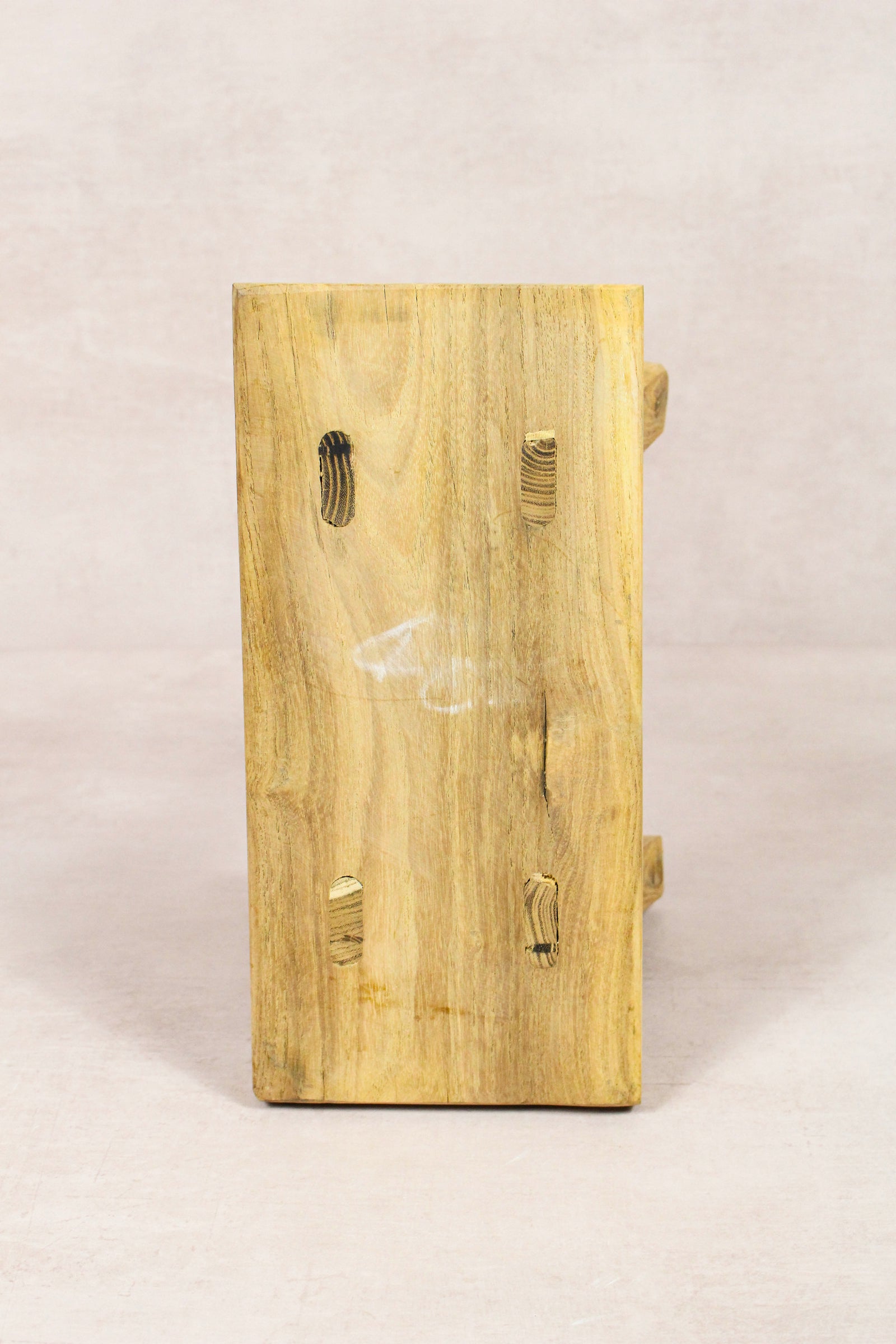 Small vintage rustic reclaimed elm wood stool 220 – Botanical Boys