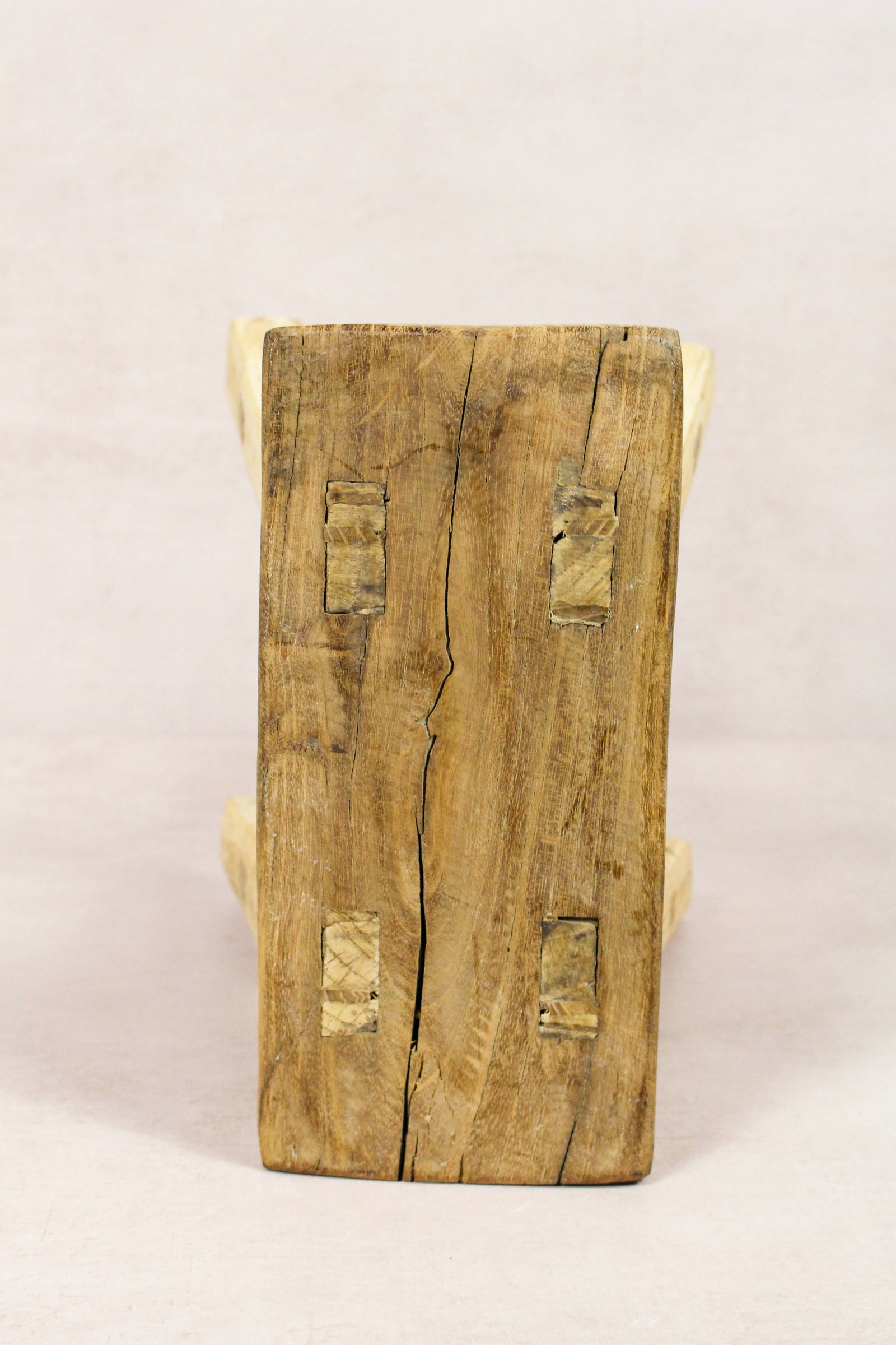 Small vintage rustic reclaimed elm wood stool 221 – Botanical Boys