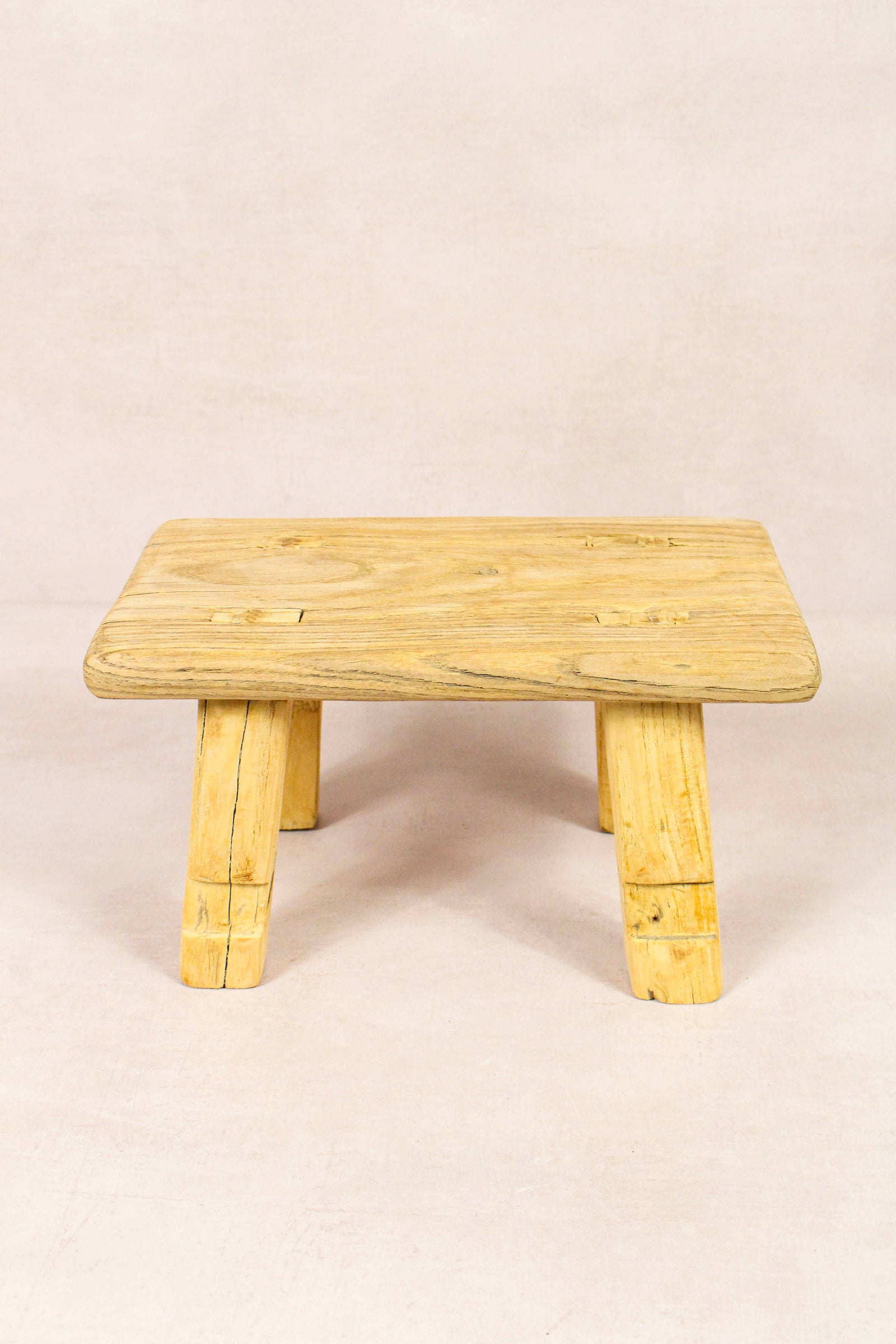 Small vintage rustic reclaimed elm wood stool 224 – Botanical Boys