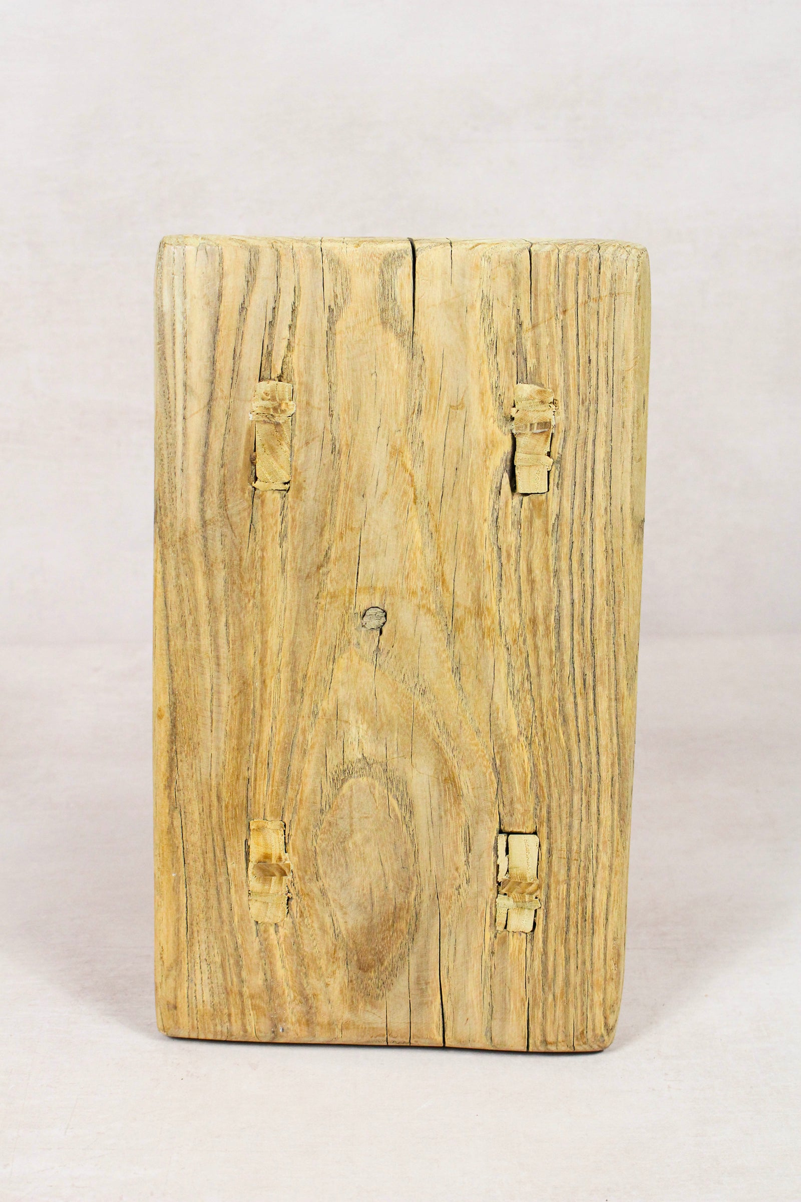 Small vintage rustic reclaimed elm wood stool 224 – Botanical Boys