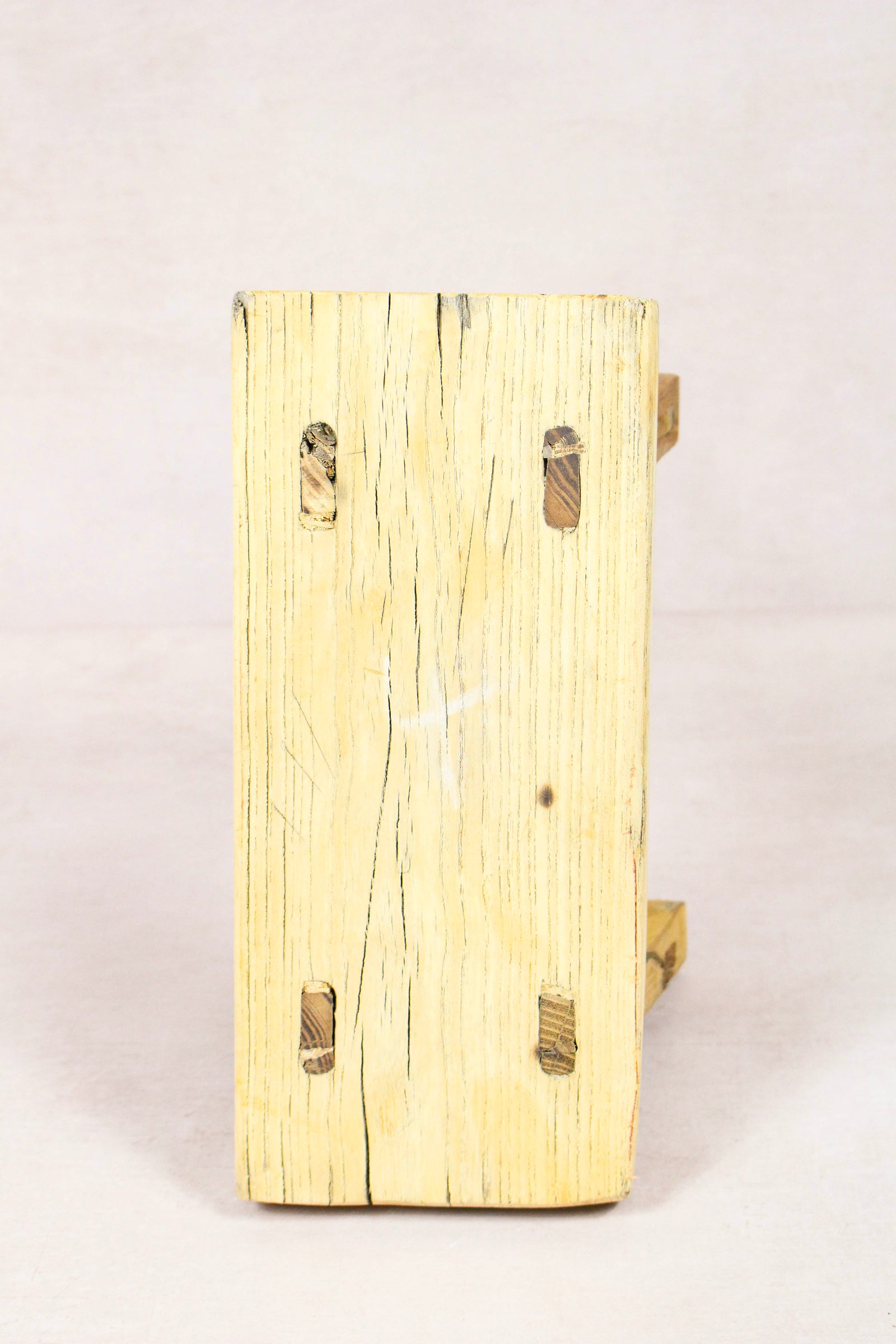 Small vintage rustic reclaimed elm wood stool 227 – Botanical Boys
