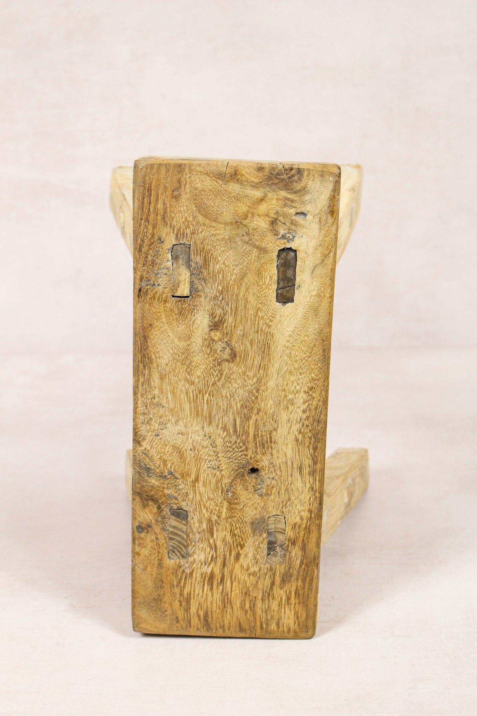 Small vintage rustic reclaimed elm wood stool 228 – Botanical Boys