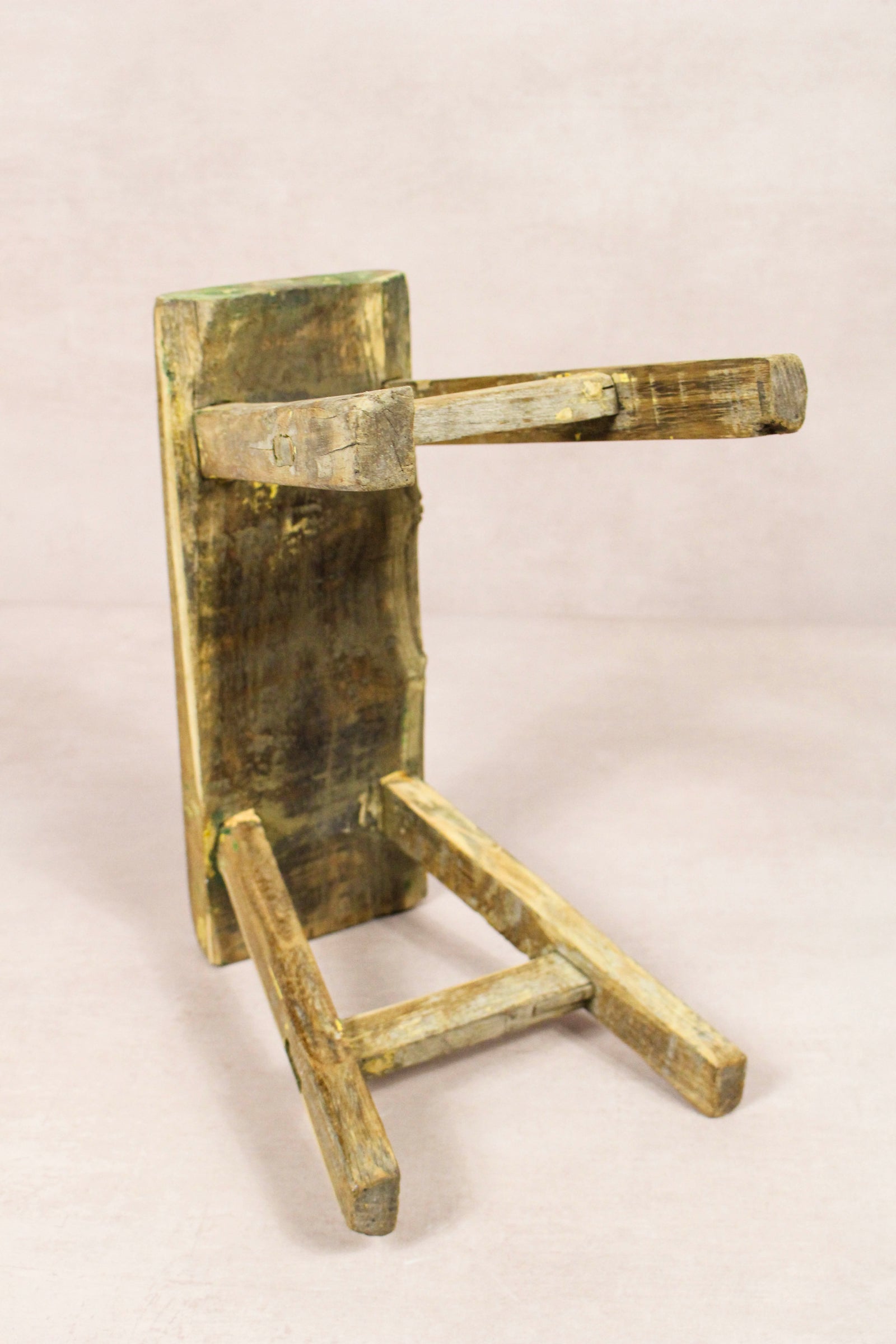 Small vintage rustic reclaimed elm wood stool 234 – Botanical Boys