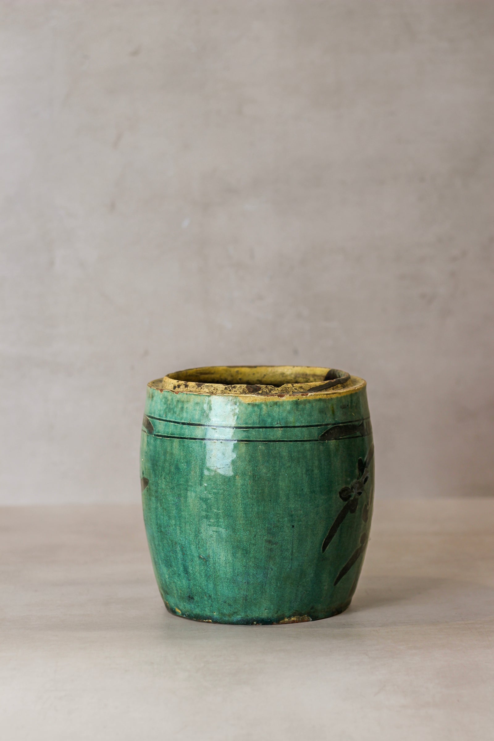 Vintage Emerald Green Pot - No 2