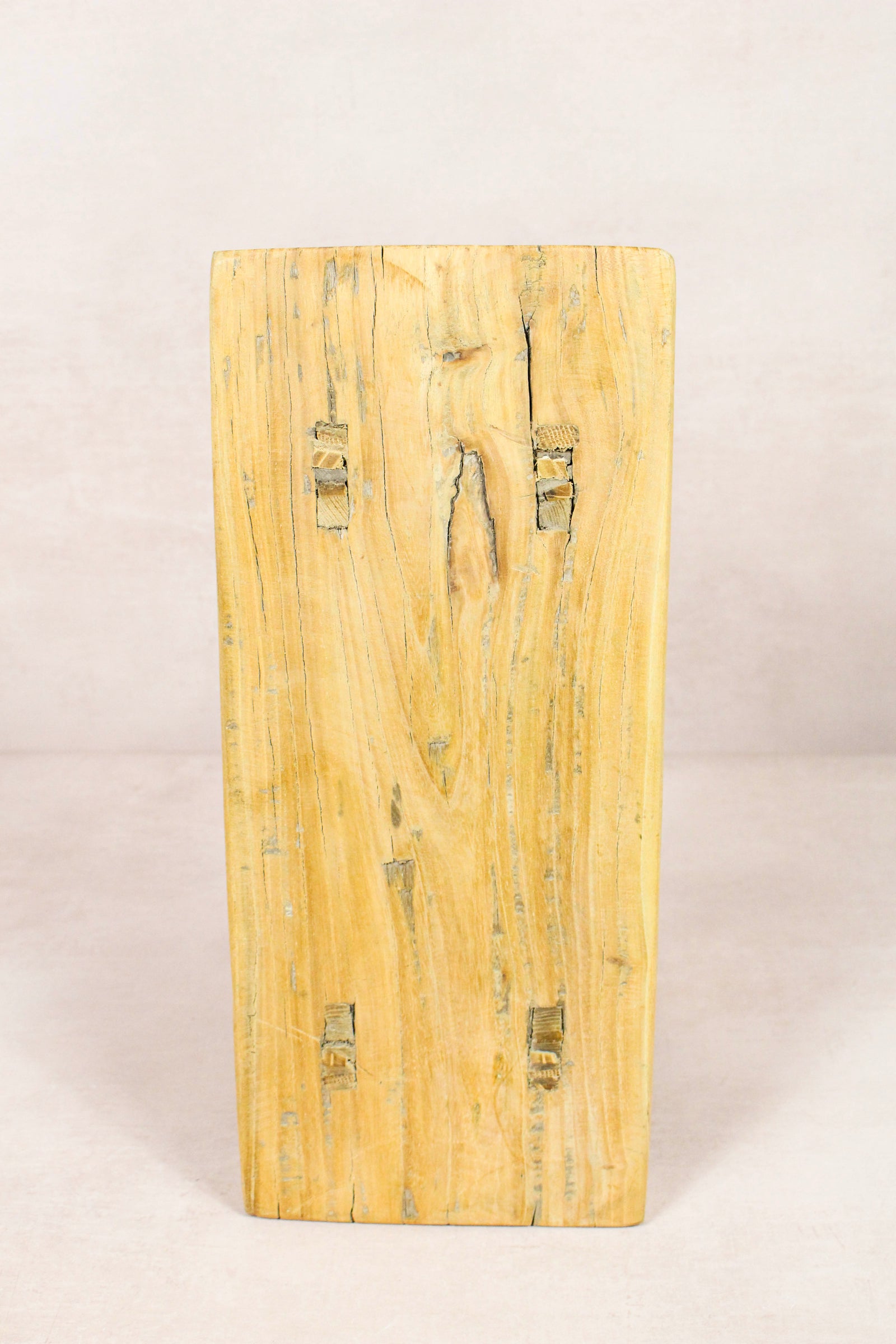Small vintage rustic reclaimed elm wood stool 258 – Botanical Boys