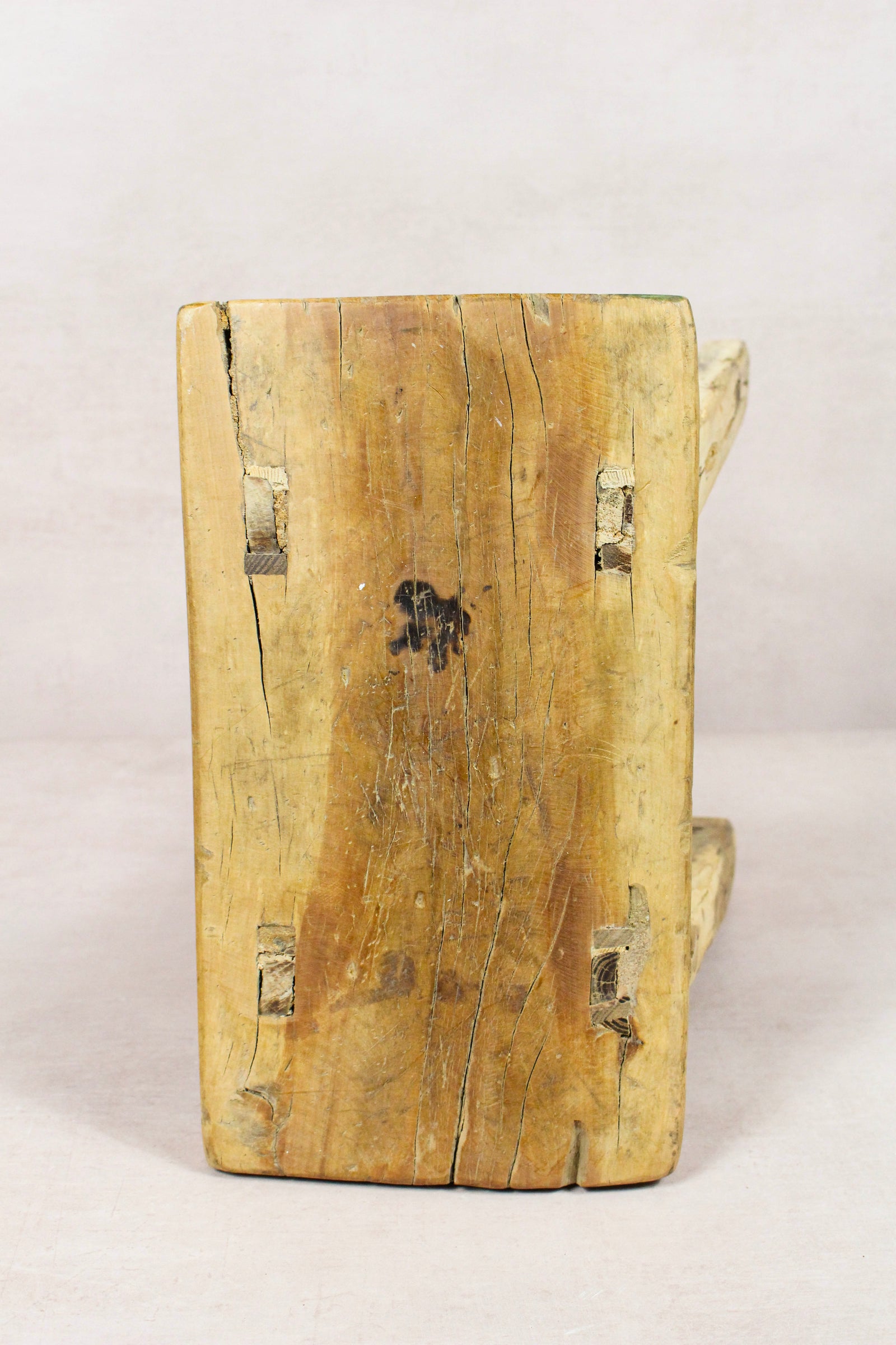 Small vintage rustic reclaimed elm wood stool 265 – Botanical Boys