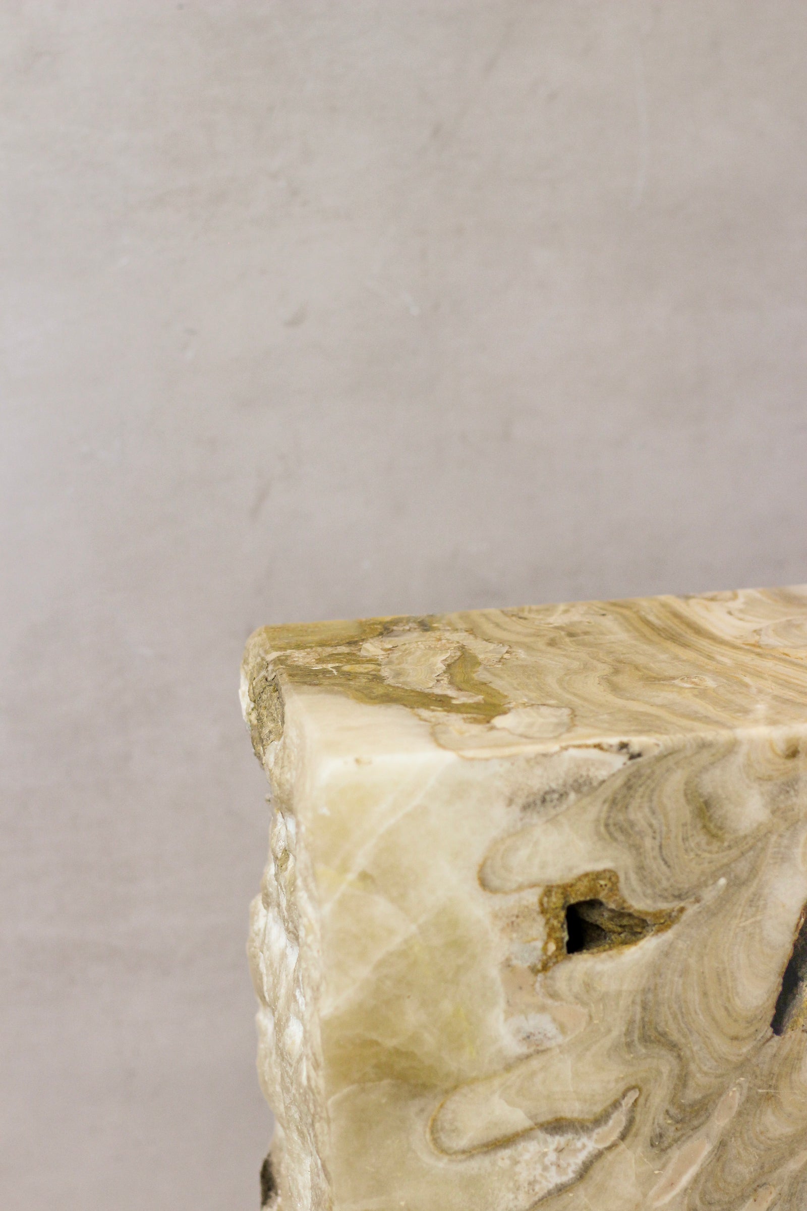 Onyx Side Table Pedestal Raw - Solid - No 5