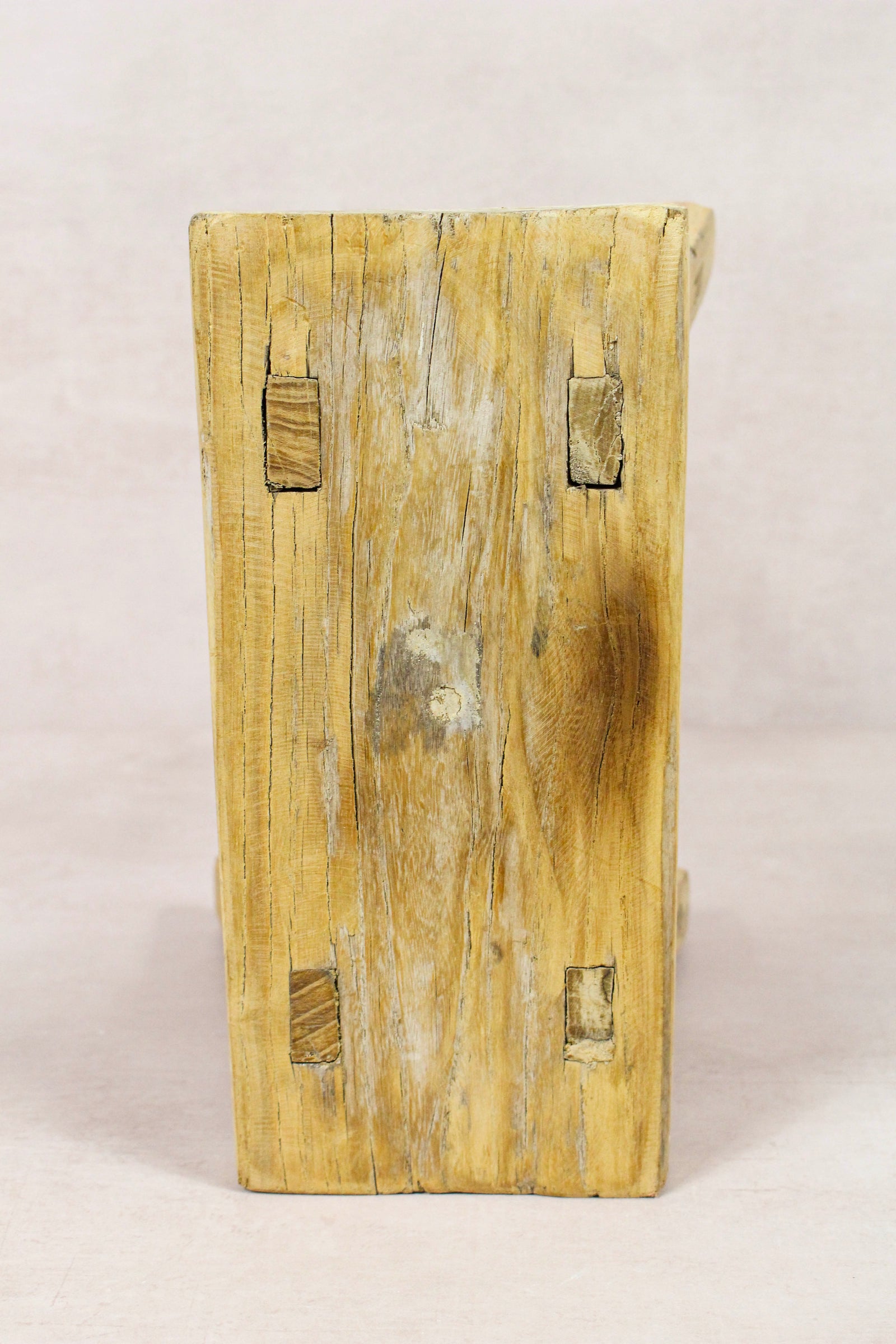 Small vintage rustic reclaimed elm wood stool 276 – Botanical Boys