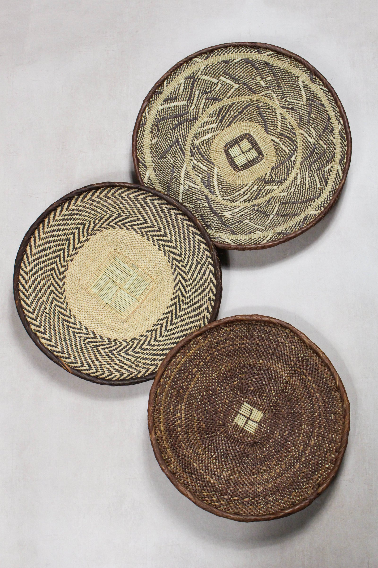 Set of handwoven Tonga baskets in Ilala palm, Zimbabwe (No 34)