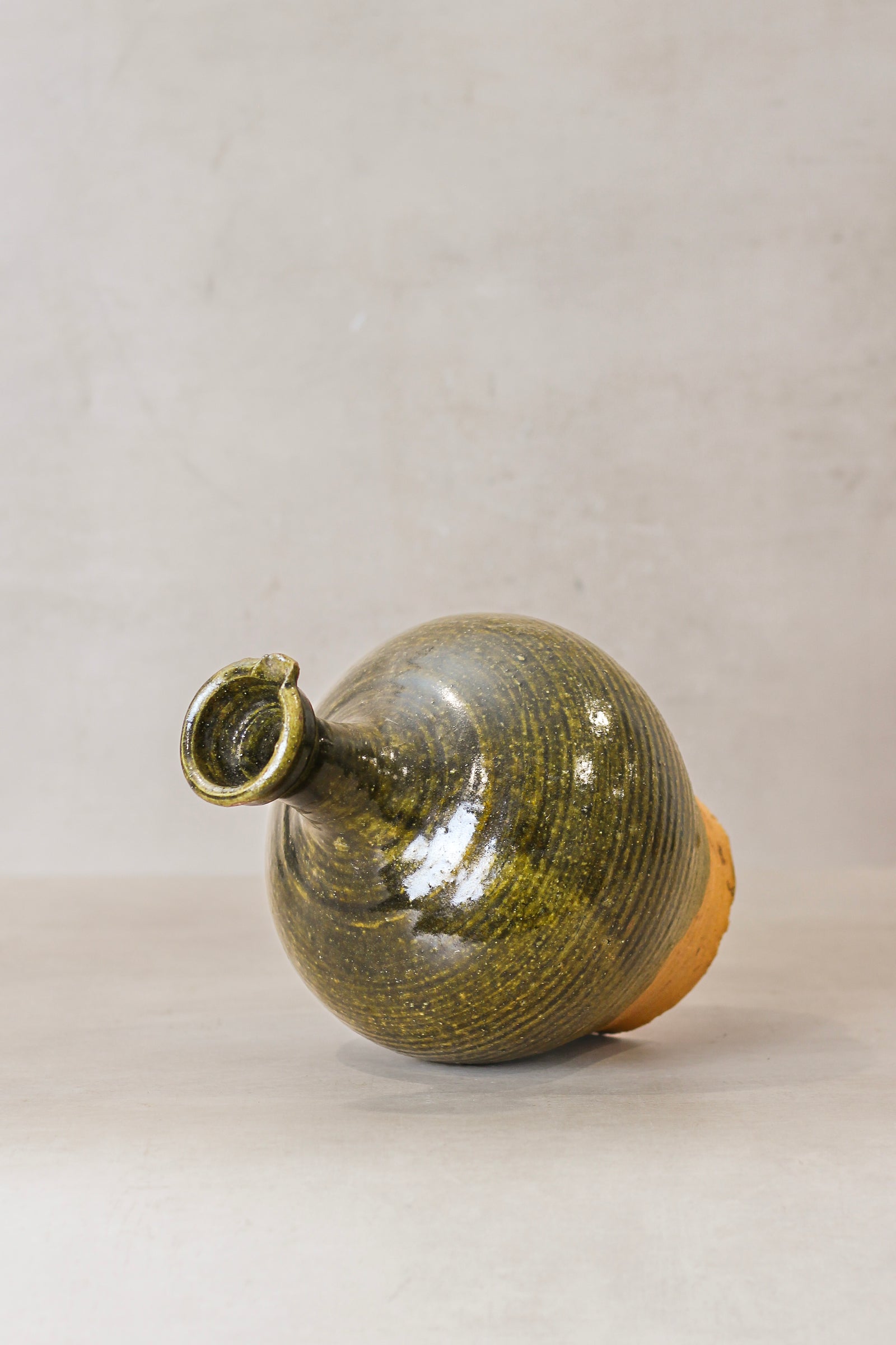 Antique glazed rice-wine bottle vase — another view