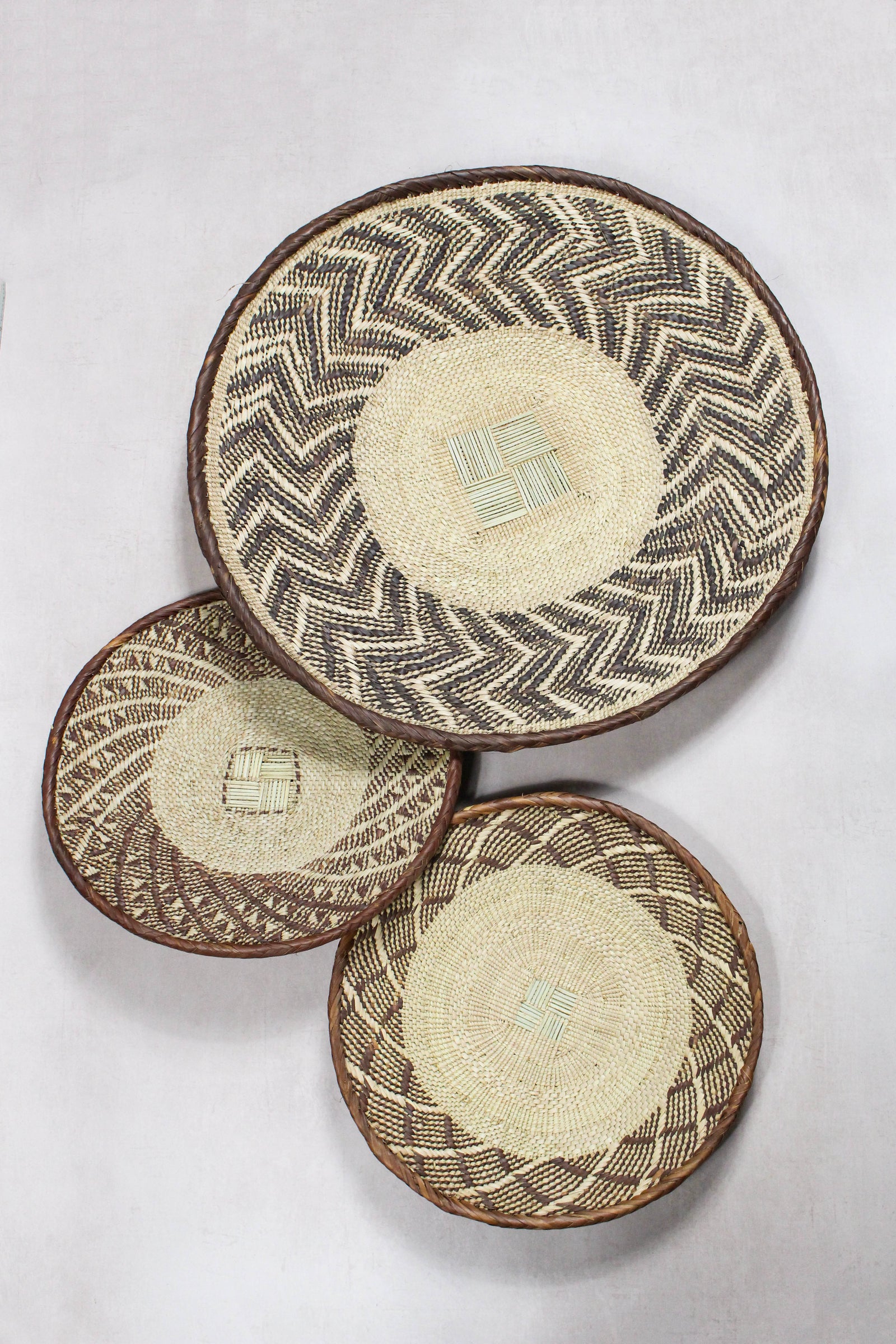 Set of handwoven Tonga baskets in Ilala palm, Zimbabwe (No 38)