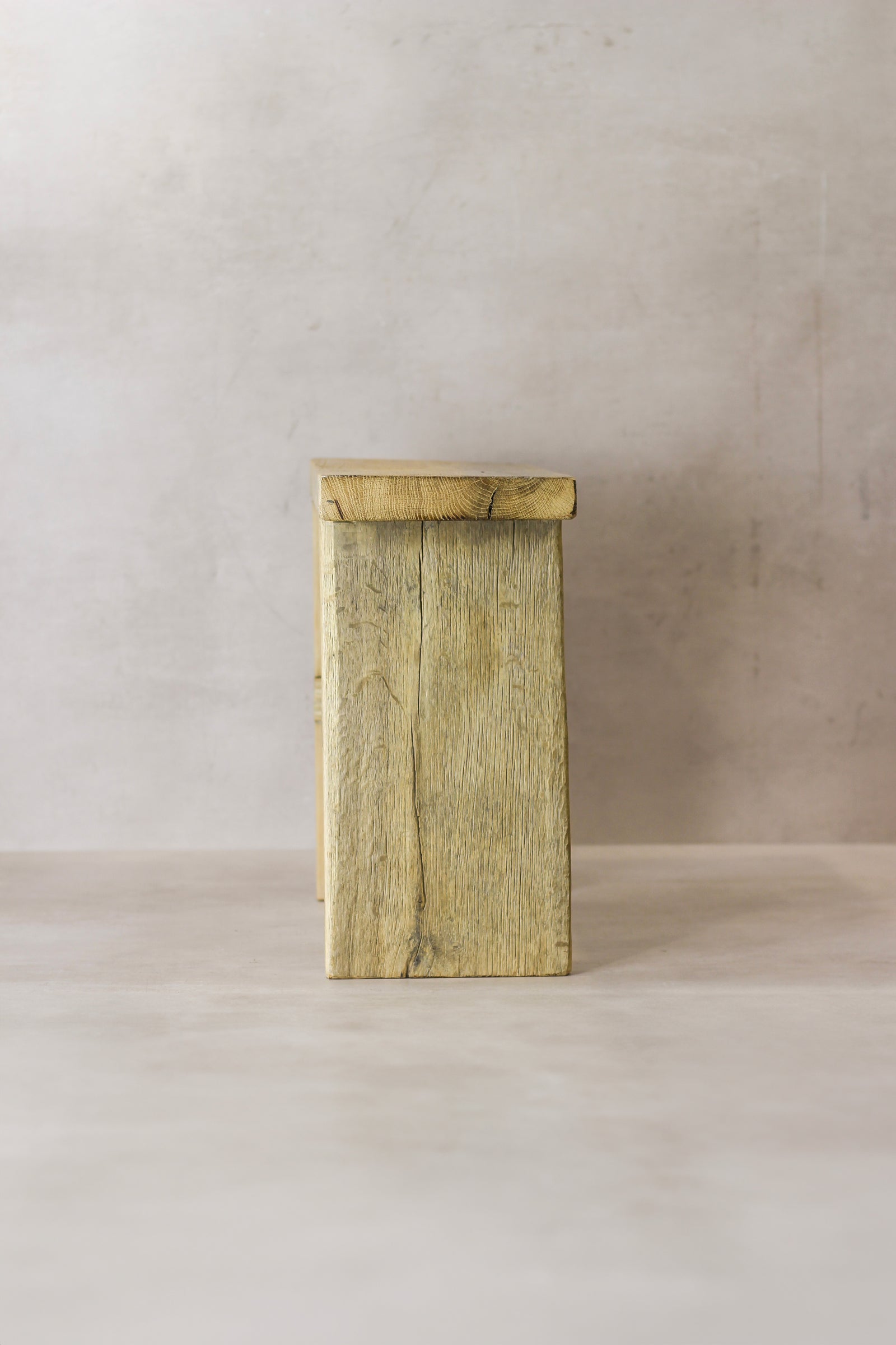 Vintage Rustic Square Elm Wood Stool - No 5