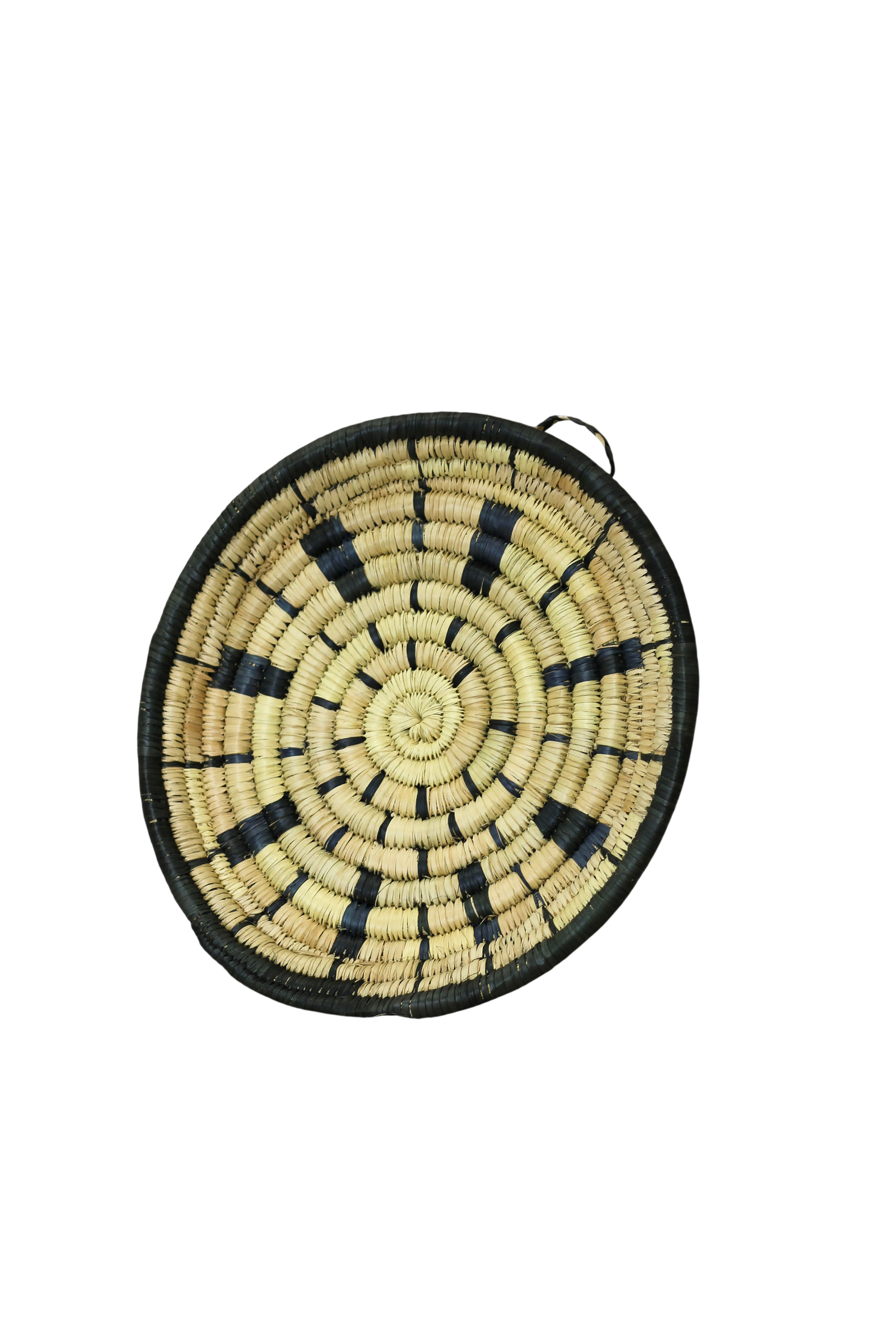 Handwoven Malawi wall basket in natural Ilala palm fibre