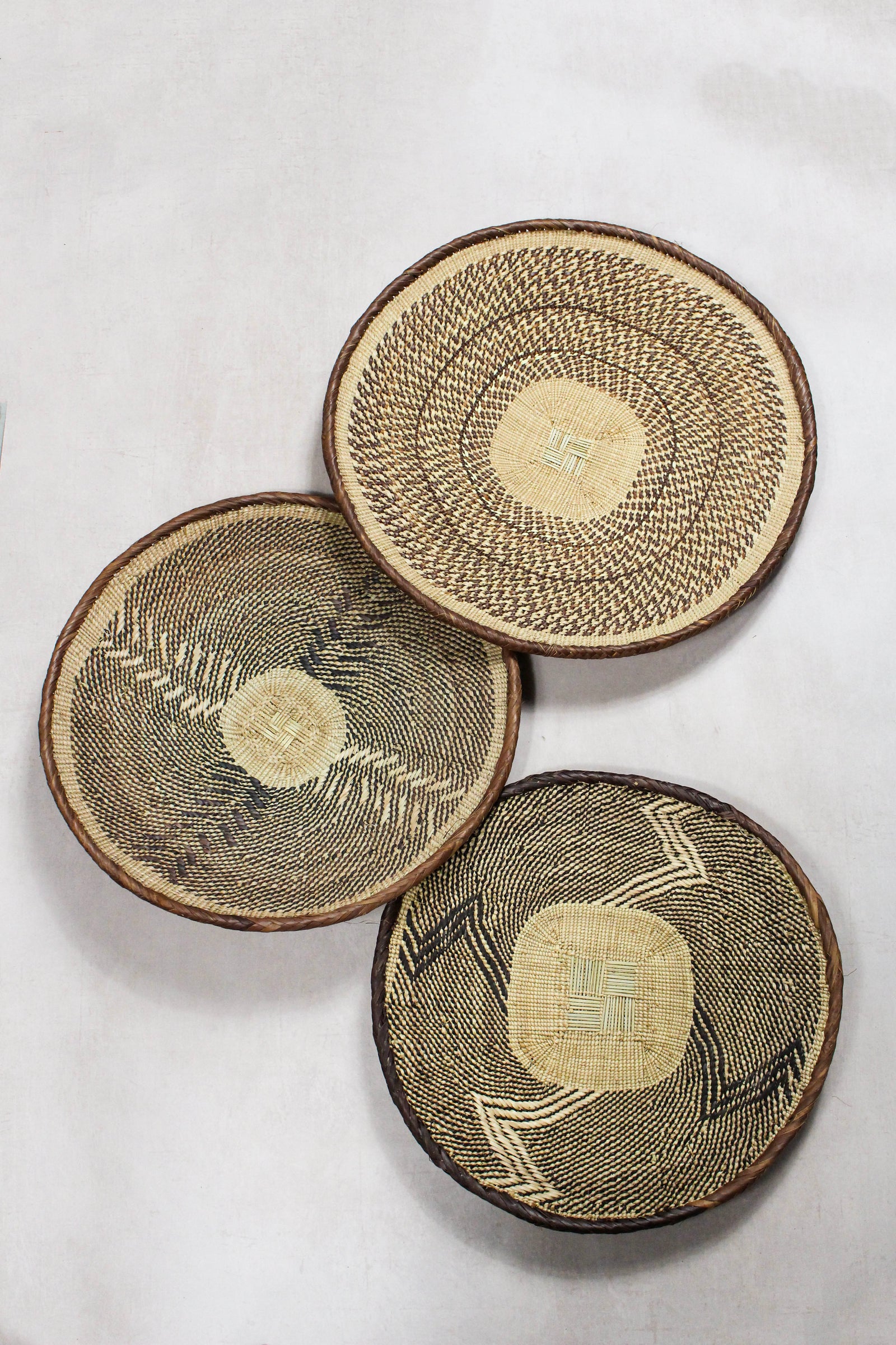 Set of handwoven Tonga baskets in Ilala palm, Zimbabwe (No 75)