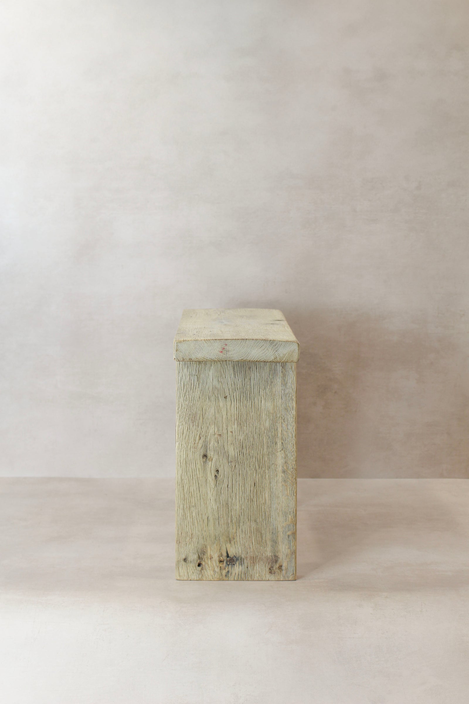 Vintage Rustic Square Elm Wood Stool - No 9