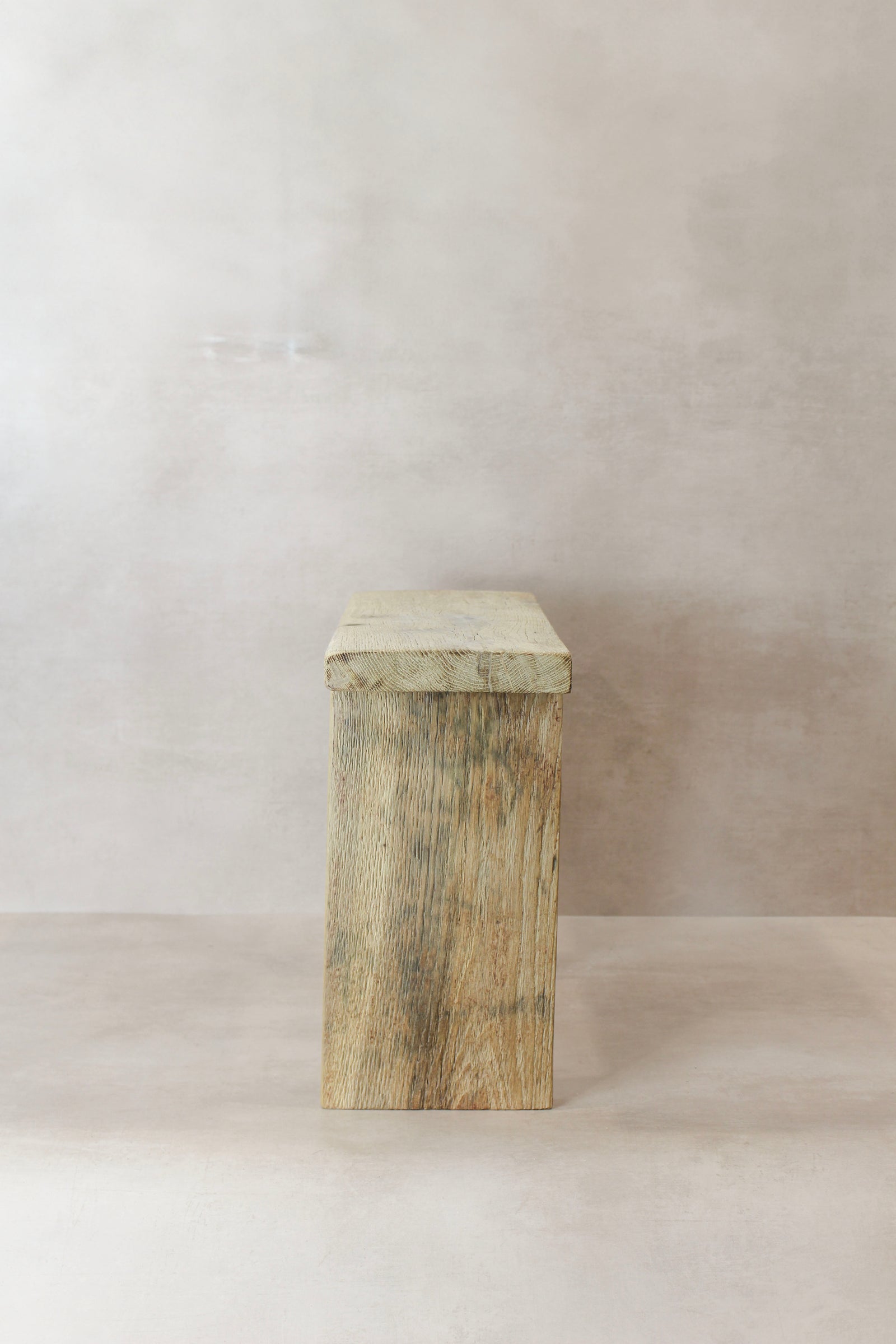 Vintage Rustic Square Elm Wood Stool - No 9