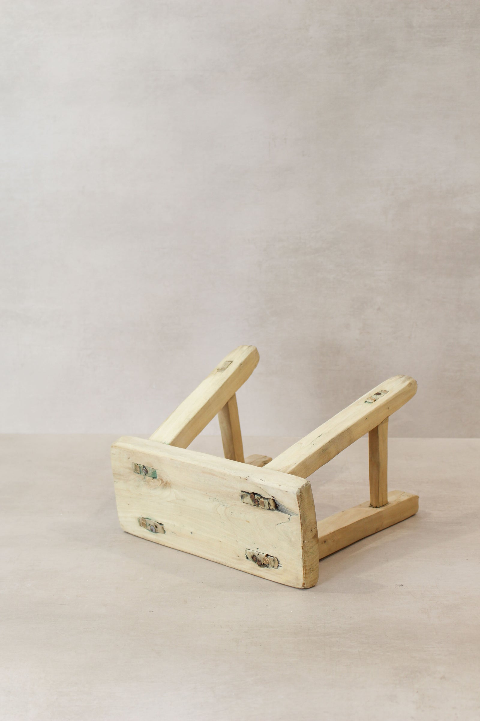 Vintage Rustic Elm Wood Stool - Small - No 19